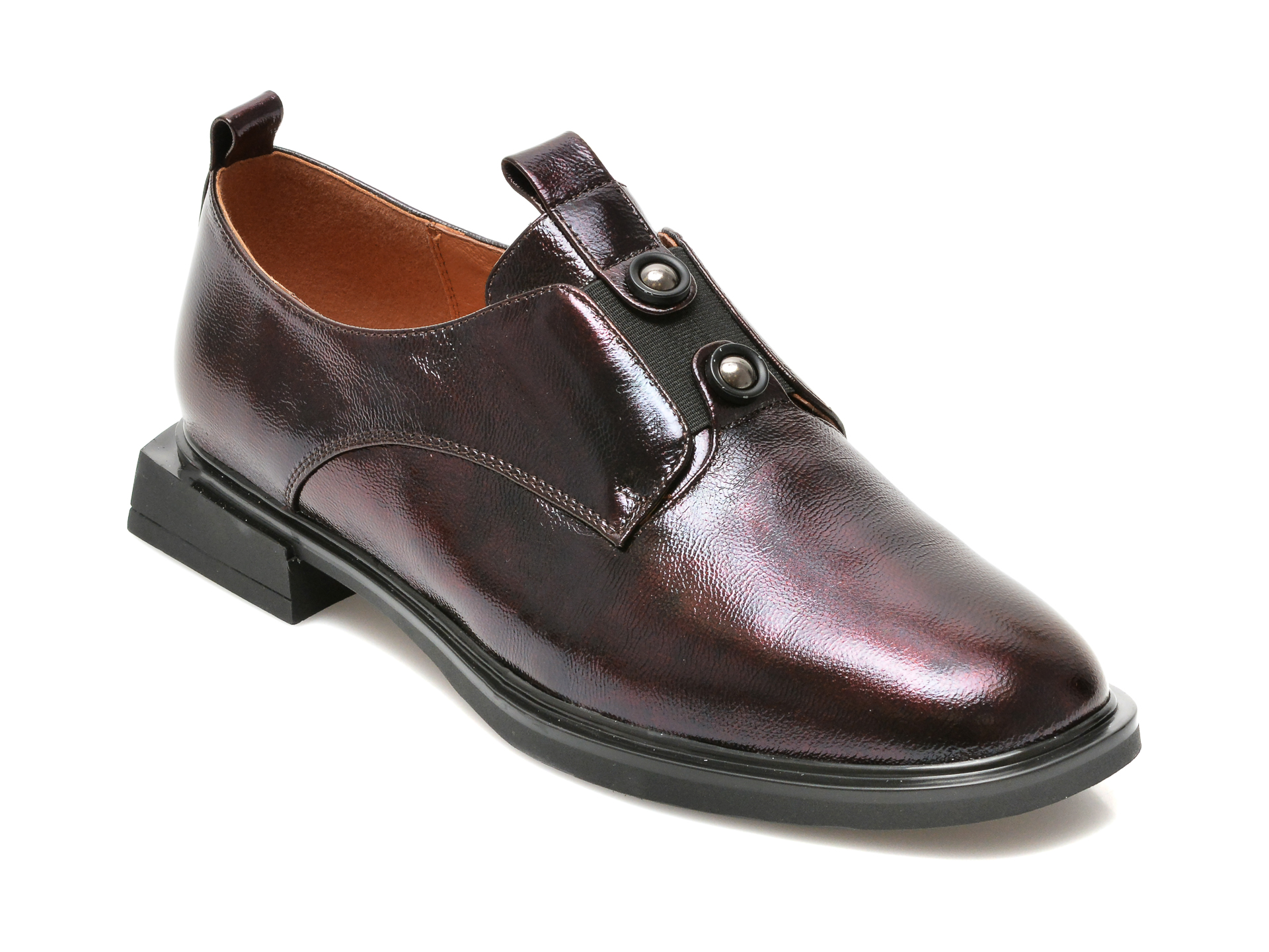 Pantofi EPICA maro, G024, din piele naturala lacuita Epica imagine noua