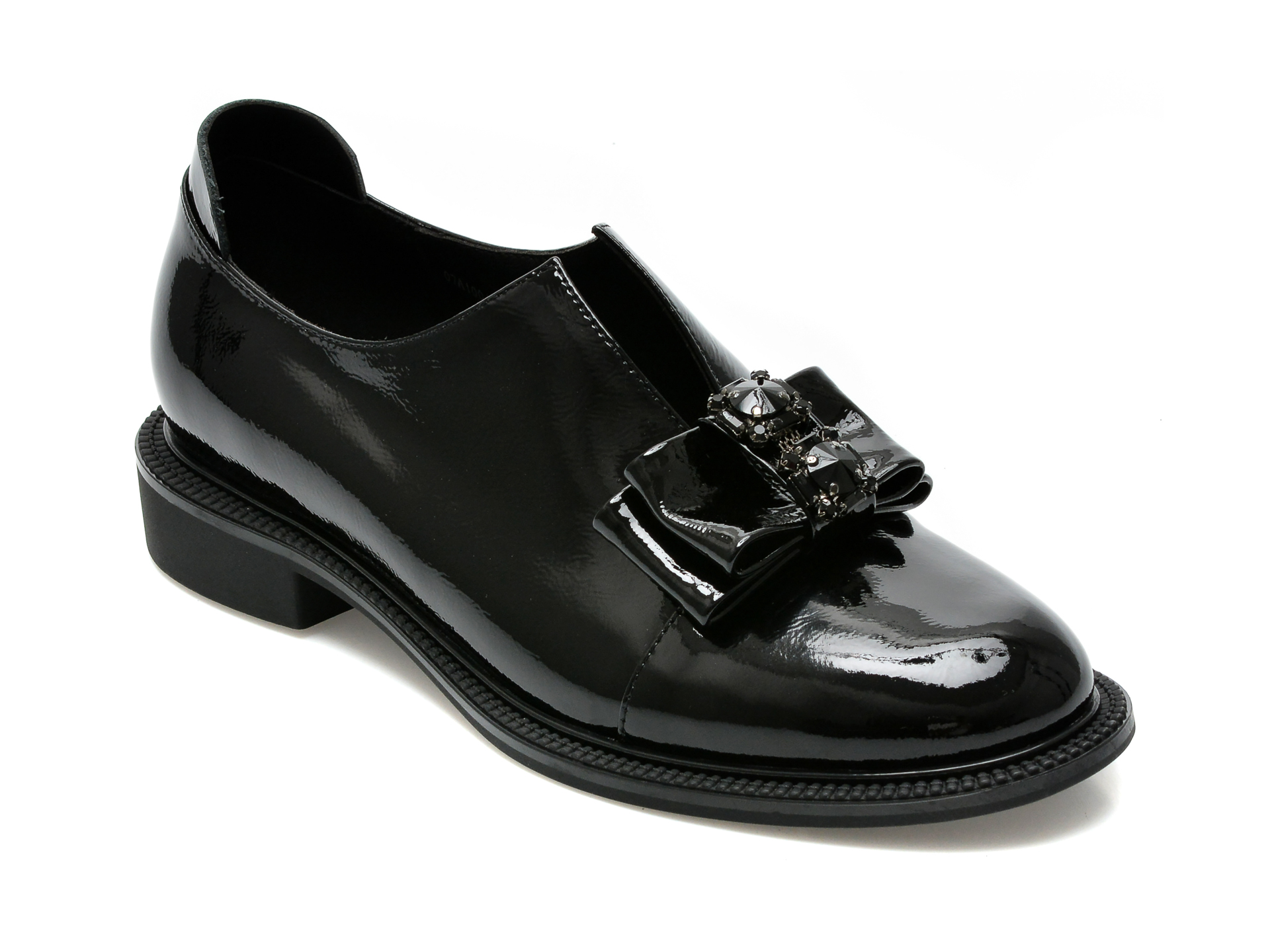 Pantofi EPICA negri, 07A1004, din piele naturala lacuita