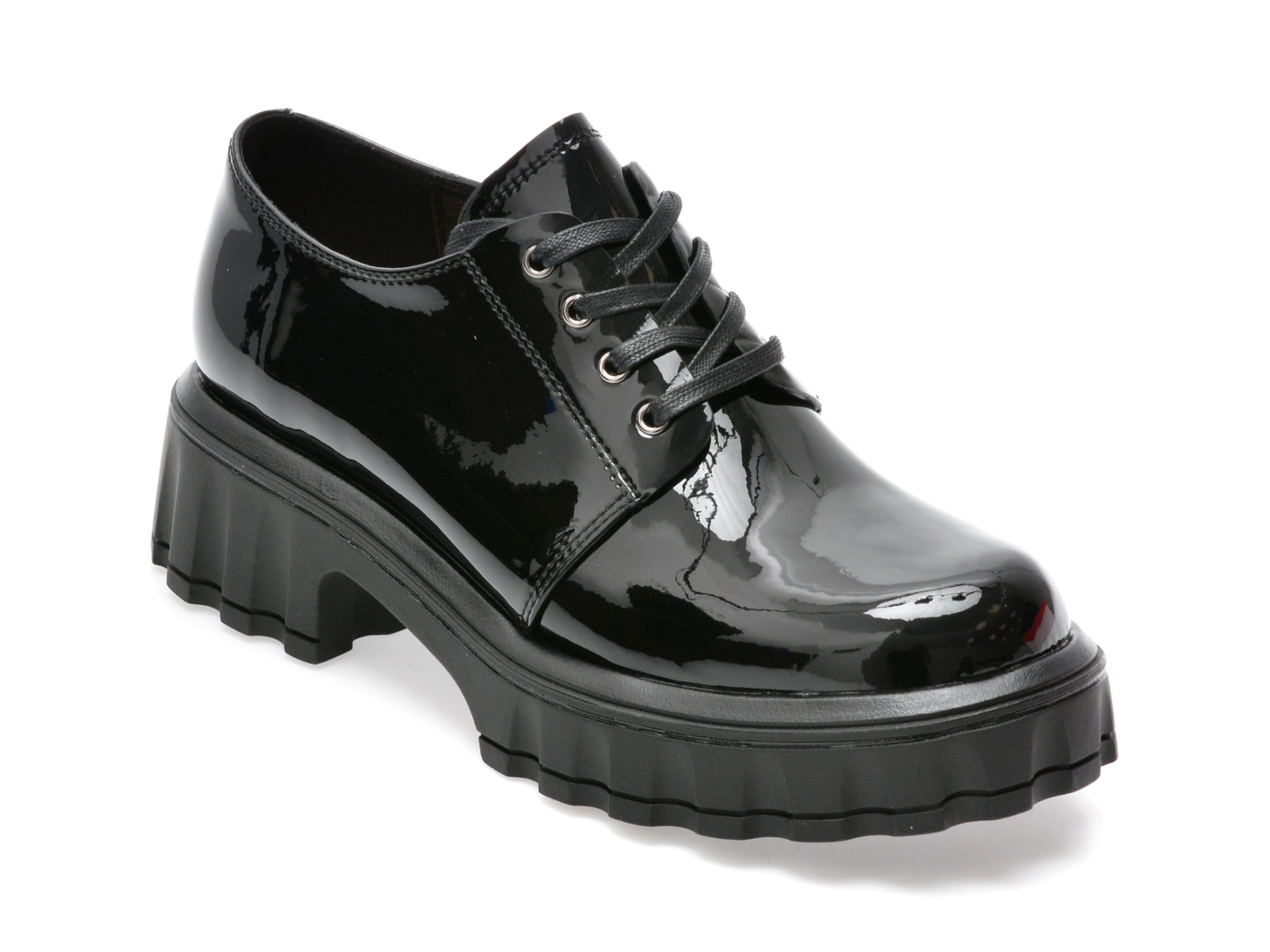 Pantofi EPICA negri, 07C3008, din piele naturala lacuita imagine reduceri black friday 2021 /femei/pantofi