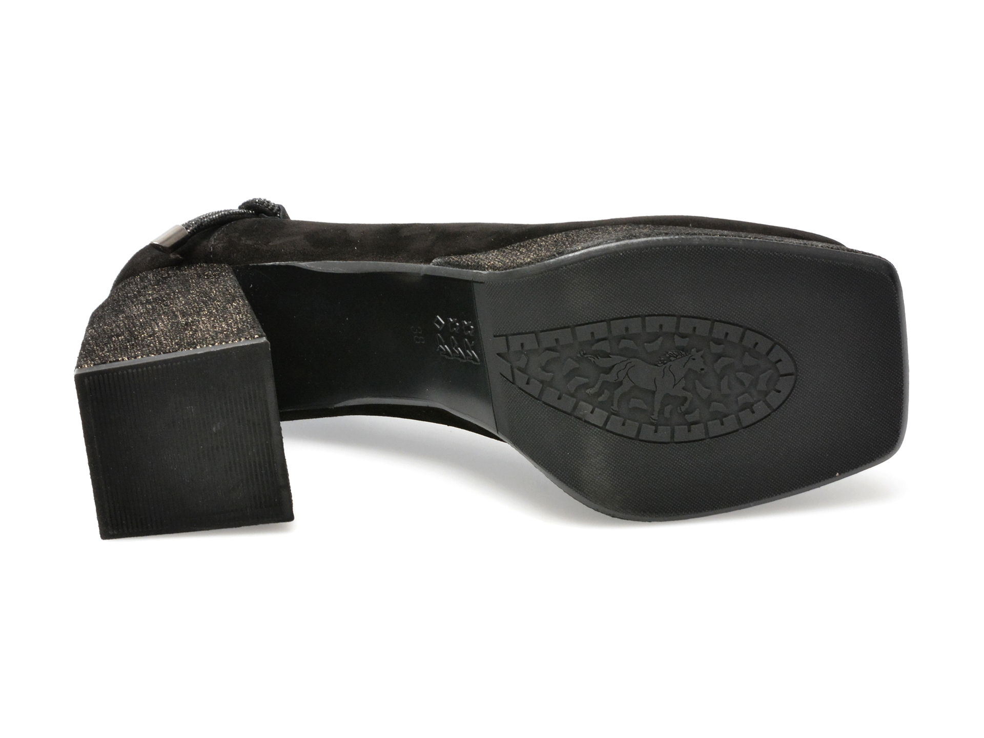 Pantofi EPICA negri, 1217, din piele intoarsa