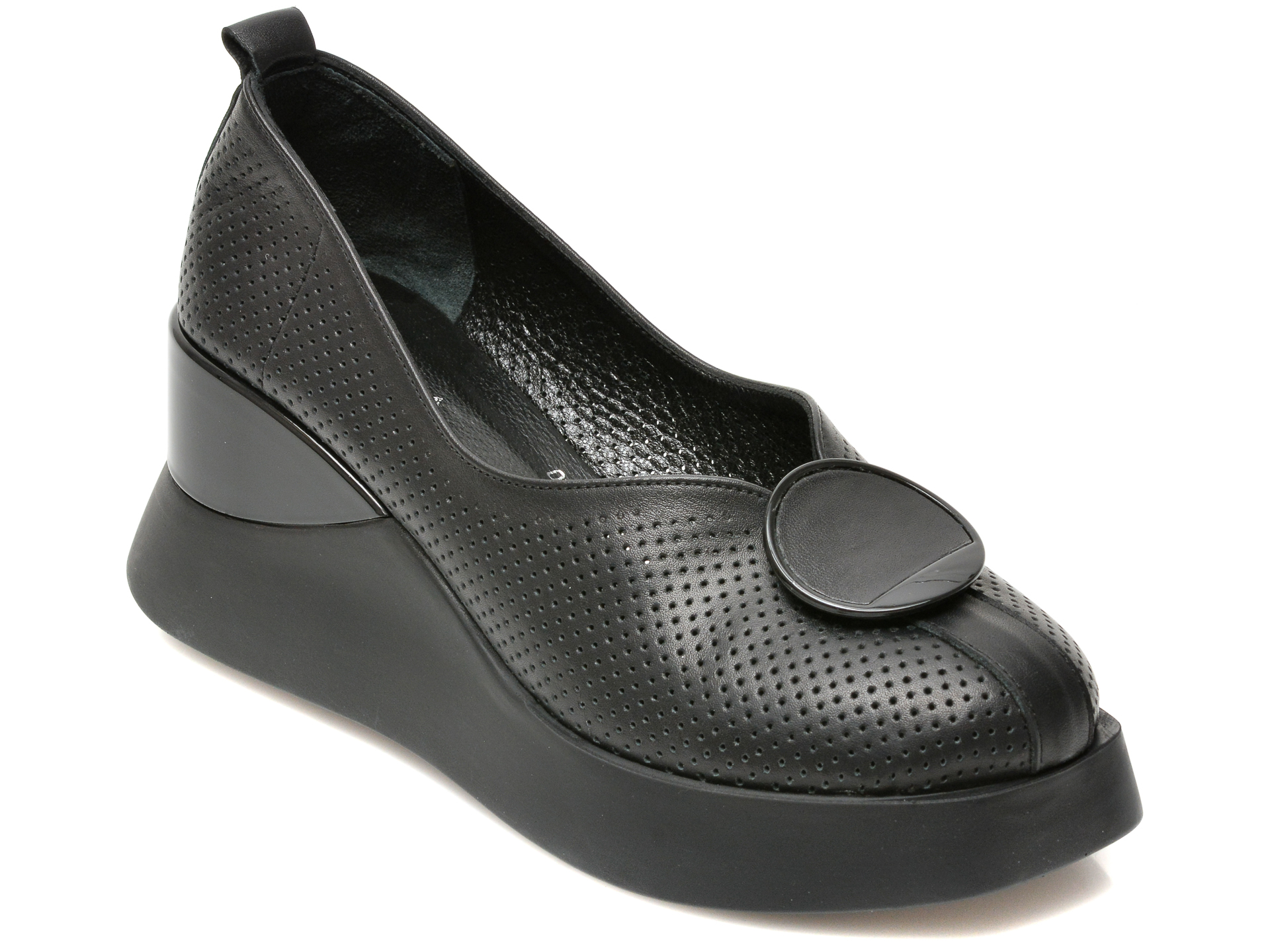 Pantofi EPICA negri, 131356, din piele naturala 2023 ❤️ Pret Super Black Friday otter.ro imagine noua 2022