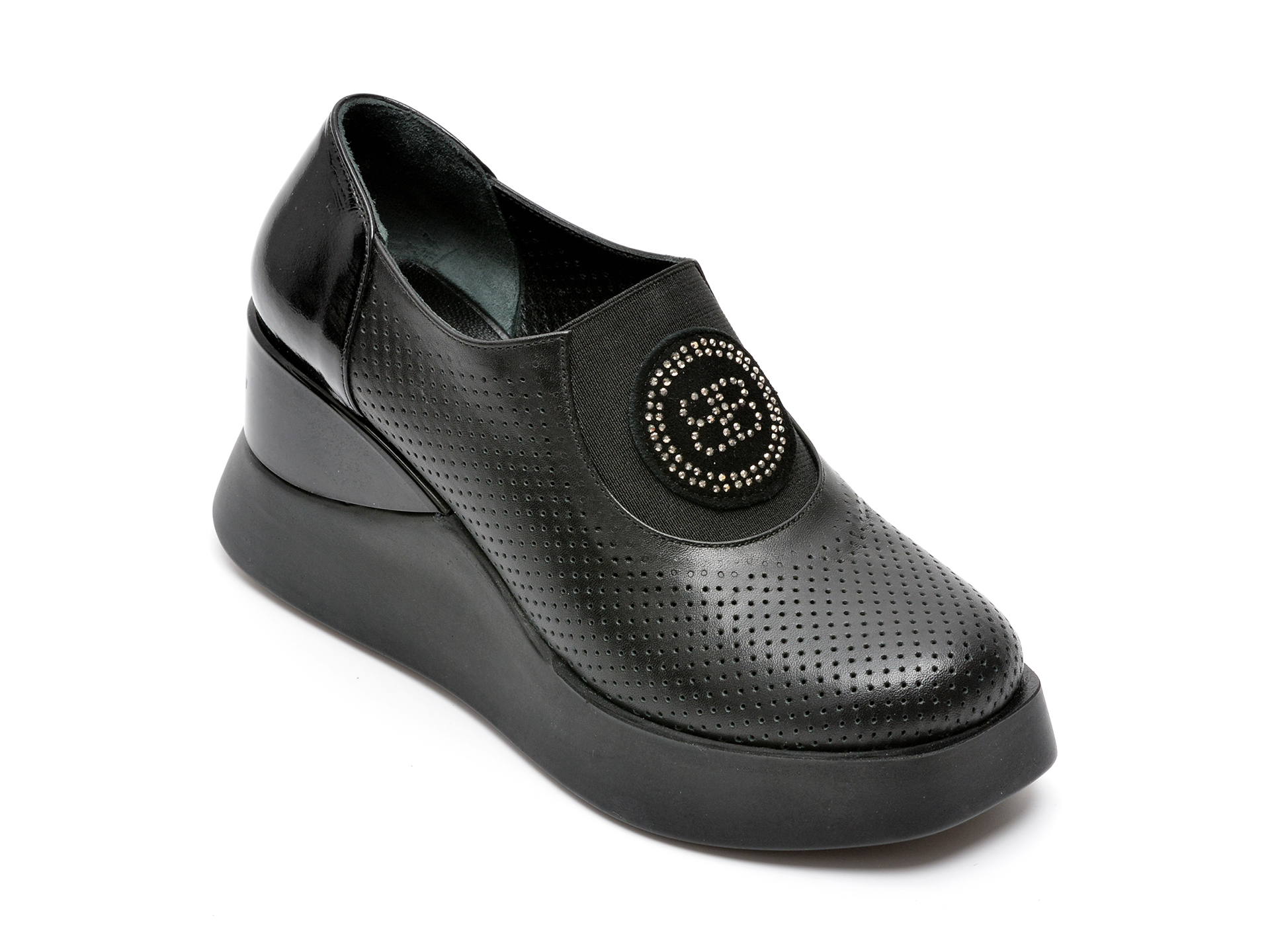 Pantofi EPICA negri, 131357, din piele naturala 2022 ❤️ Pret Super Black Friday otter.ro imagine noua 2022