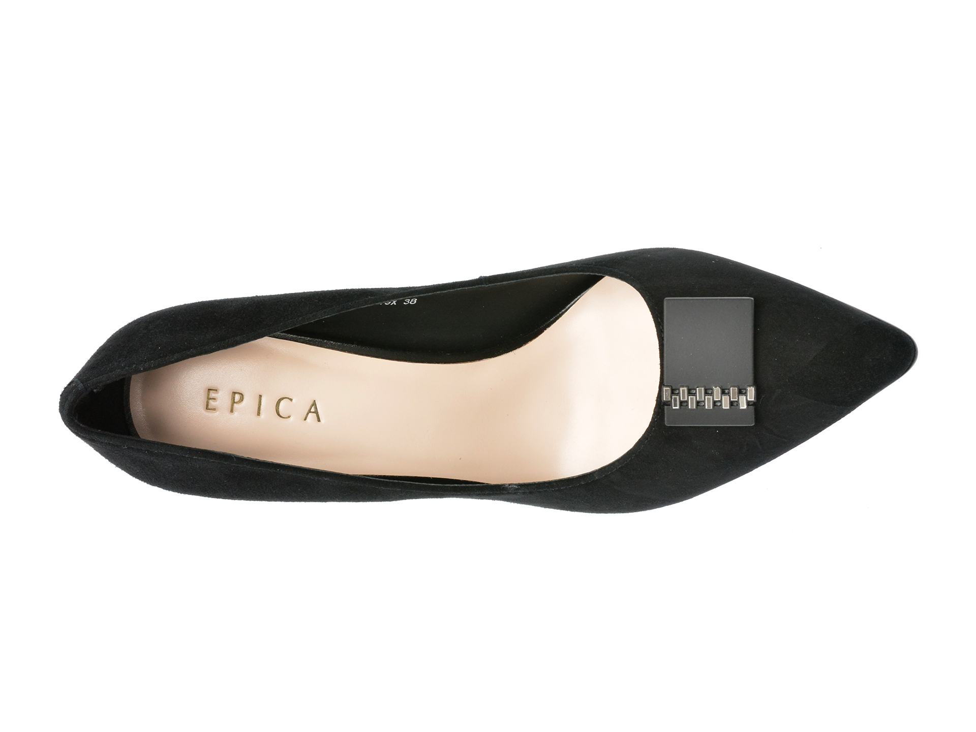Poze Pantofi EPICA negri, 16007A, din piele intoarsa