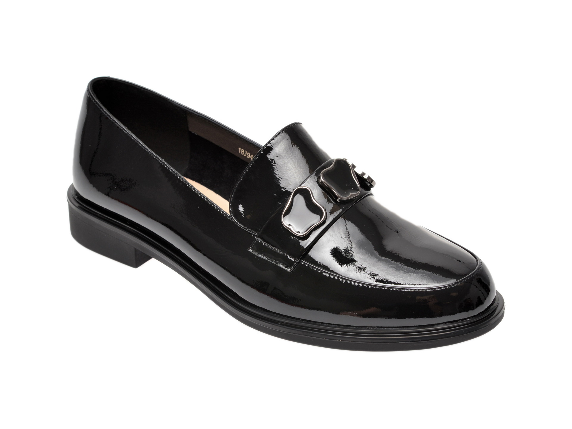 Pantofi EPICA negri, 18J9433, din piele naturala lacuita