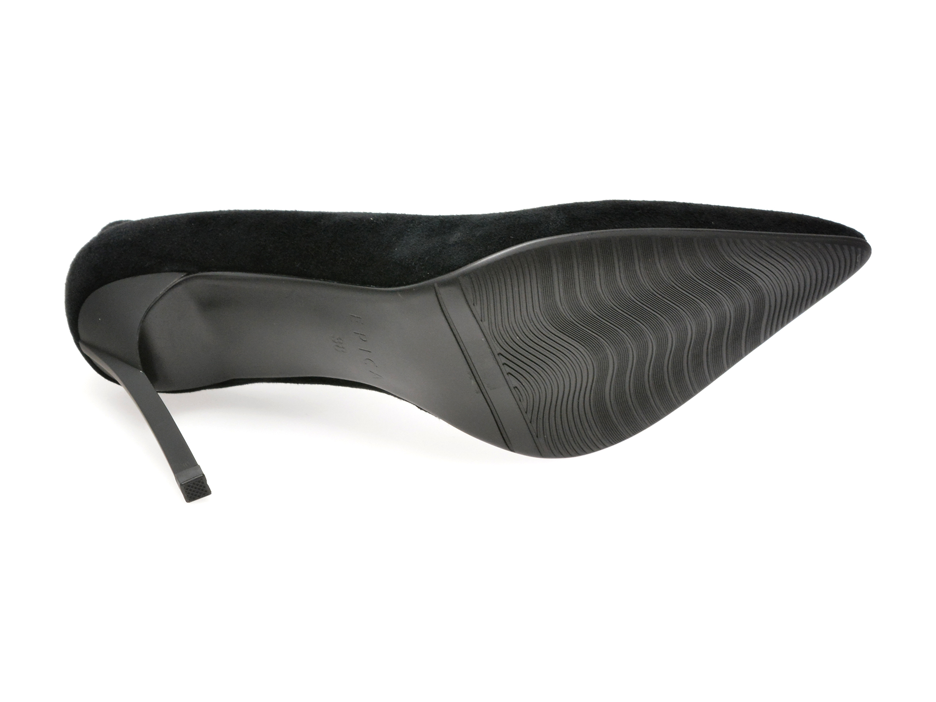 Pantofi EPICA negri, 19070A, din piele intoarsa