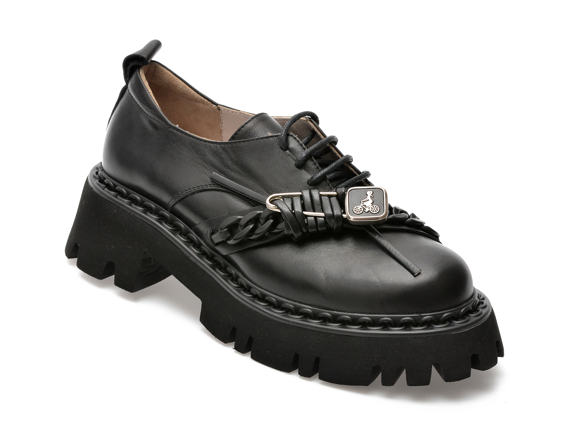 Pantofi EPICA negri, 2088800, din piele naturala /femei/pantofi imagine noua