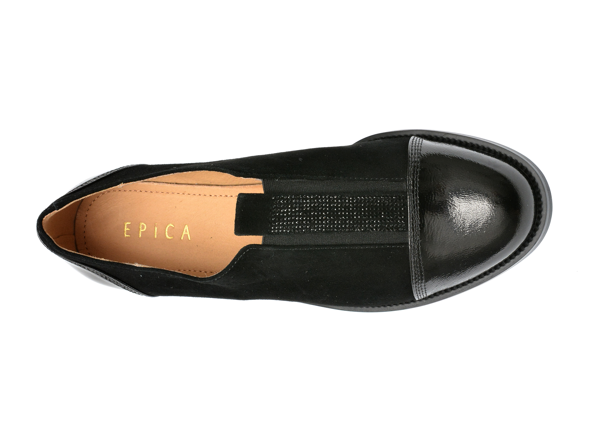 Poze Pantofi EPICA negri, 2130, din piele intoarsa