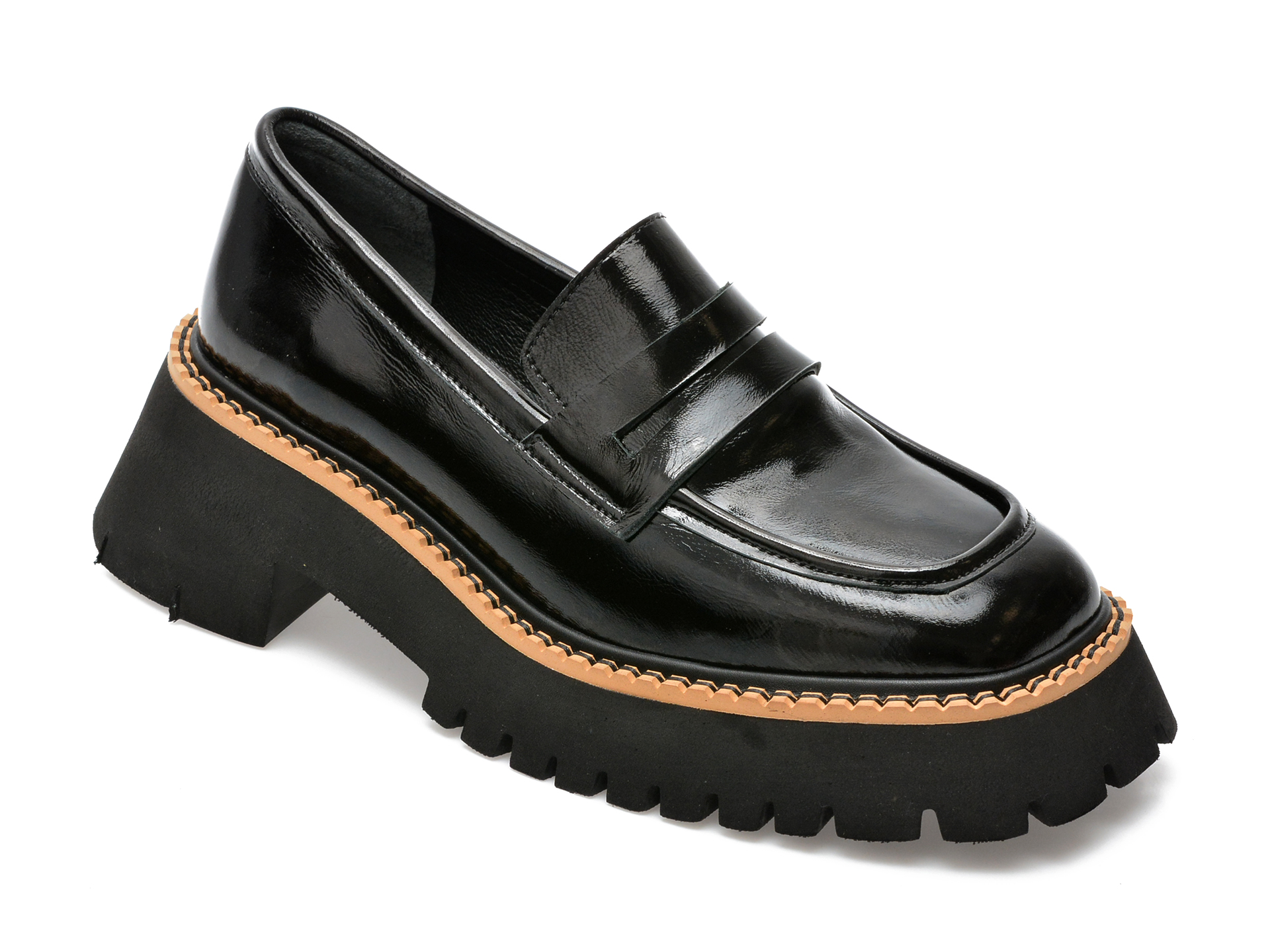 Pantofi EPICA negri, 394446, din piele naturala lacuita /femei/pantofi imagine super redus 2022