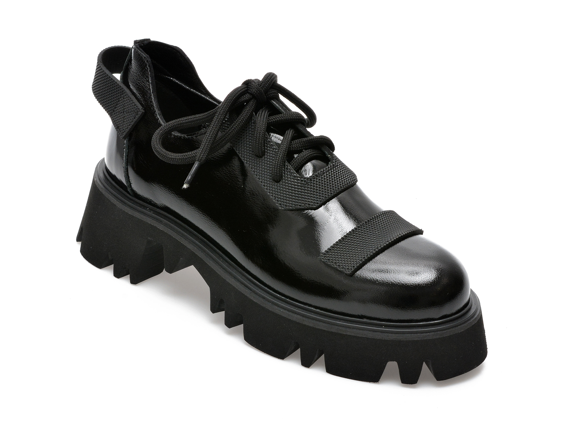Pantofi EPICA negri, 4003529, din piele naturala lacuita