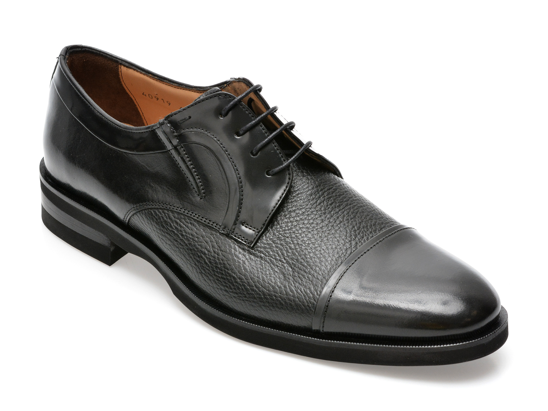 Pantofi EPICA negri, 40919, din piele naturala /barbati/pantofi