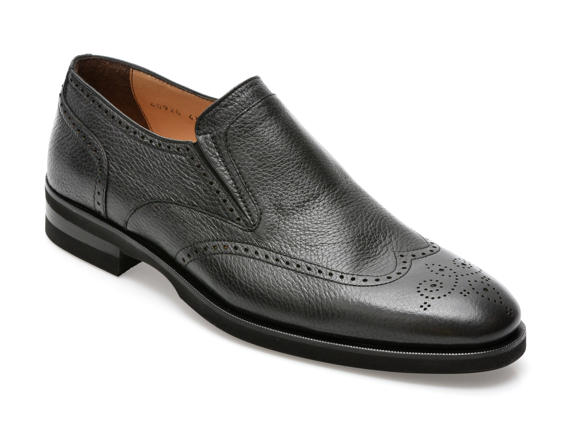 Pantofi EPICA negri, 40920, din piele naturala /barbati/pantofi