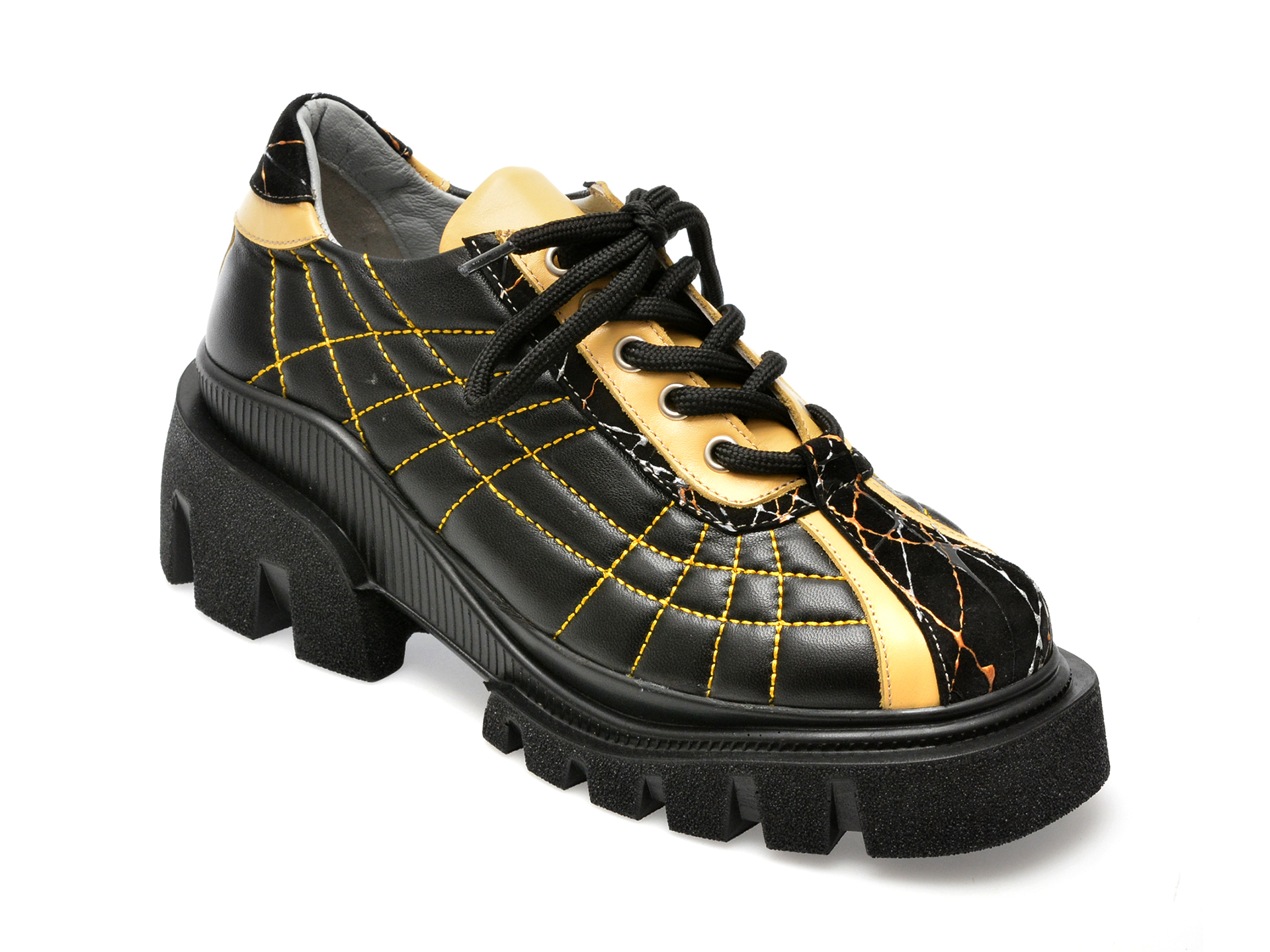 Pantofi EPICA negri, 434076, din piele naturala
