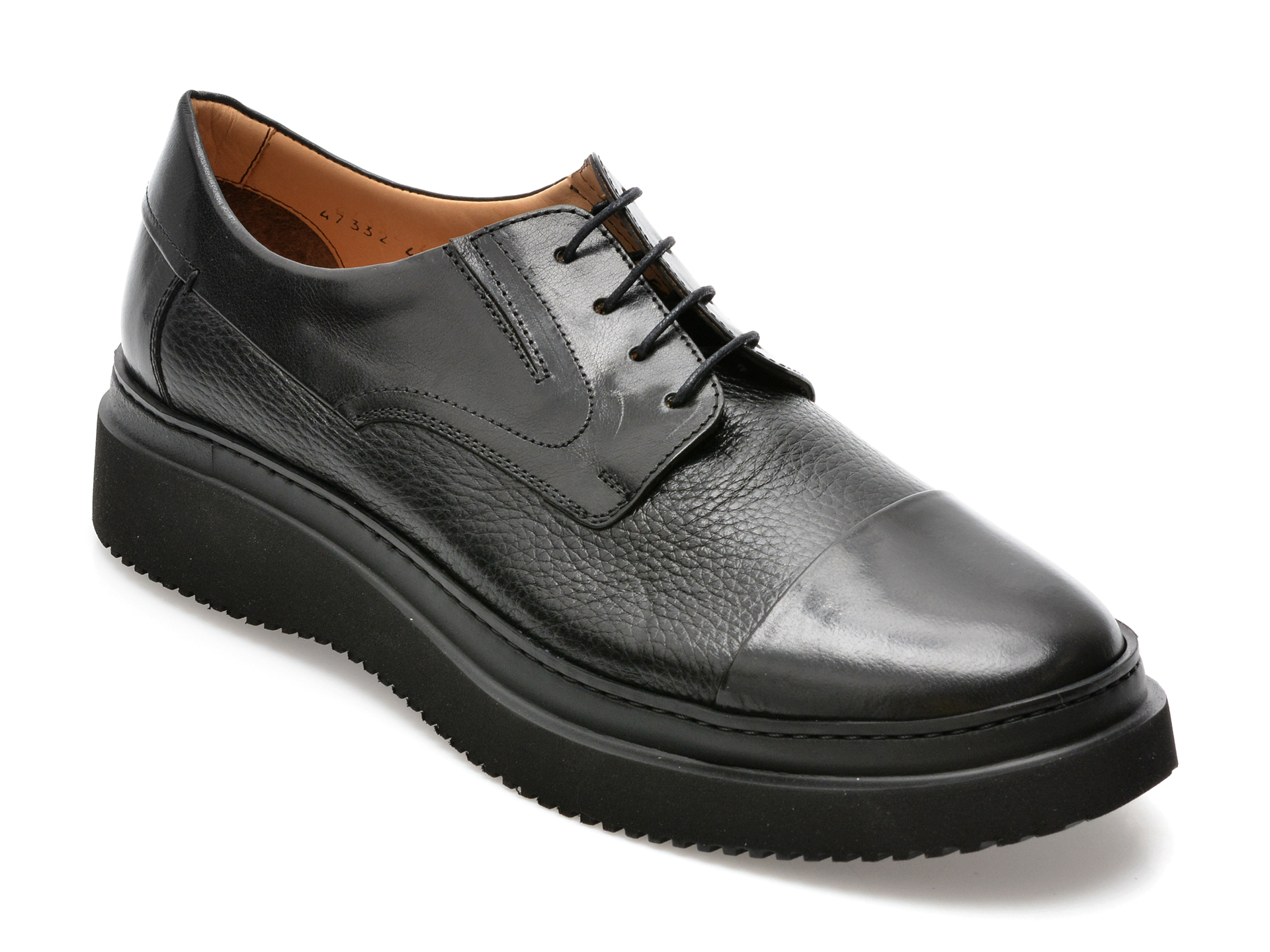 Pantofi EPICA negri, 47332, din piele naturala /barbati/pantofi
