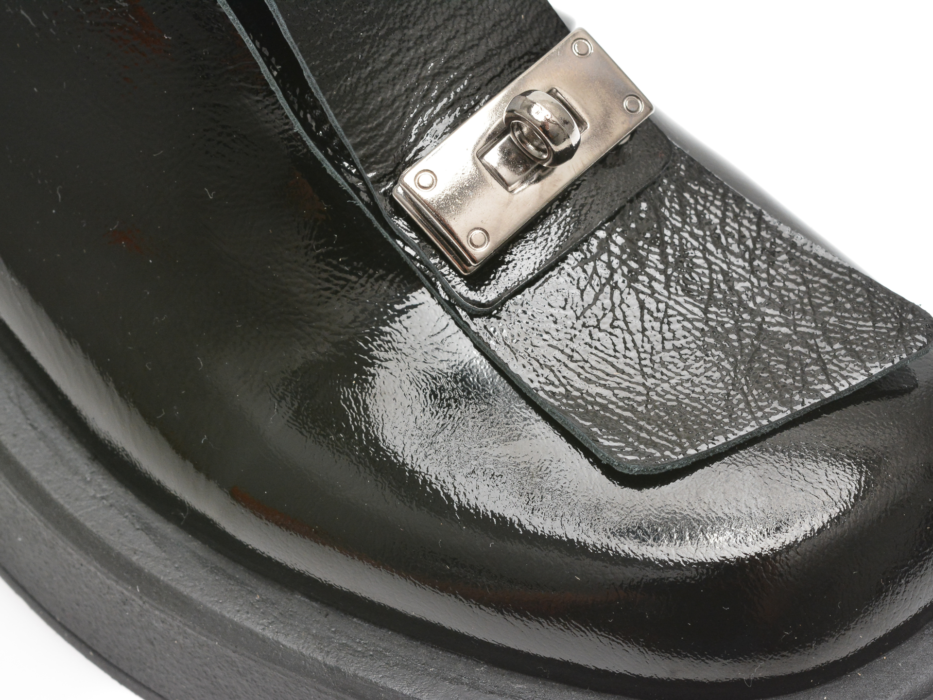 Poze Pantofi EPICA negri, 484198, din piele naturala lacuita