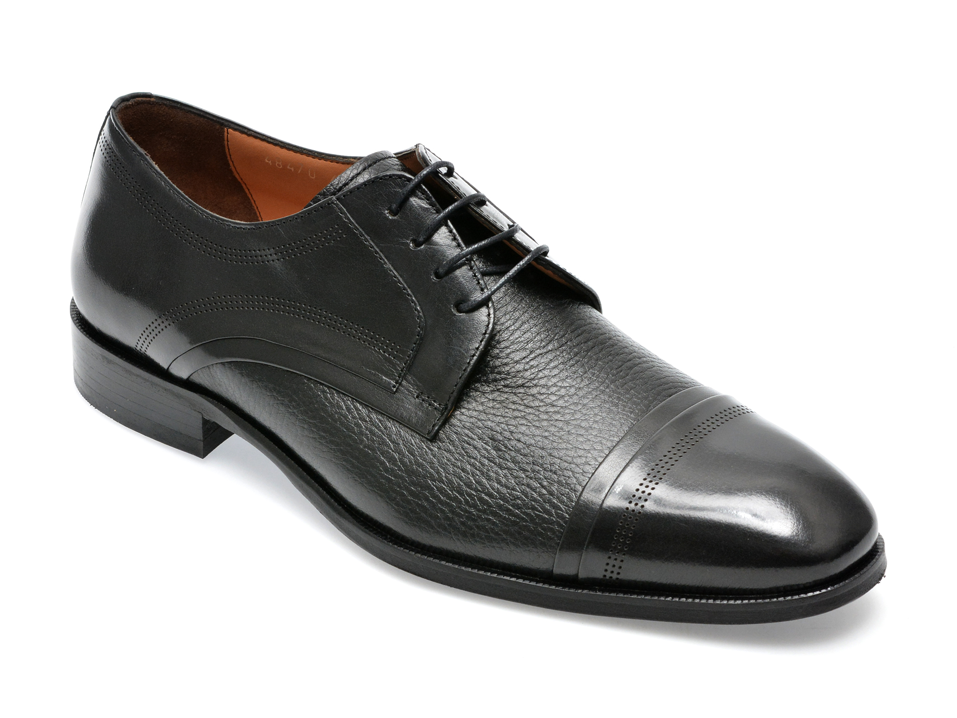 Pantofi EPICA negri, 48470, din piele naturala /barbati/pantofi