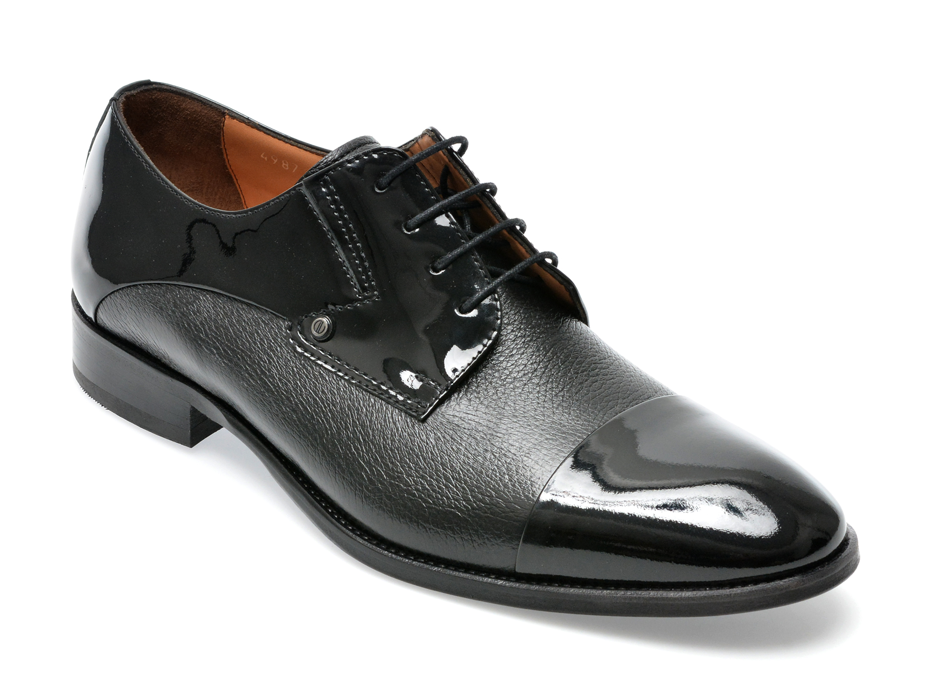 Pantofi EPICA negri, 49872, din piele naturala lacuita /barbati/pantofi