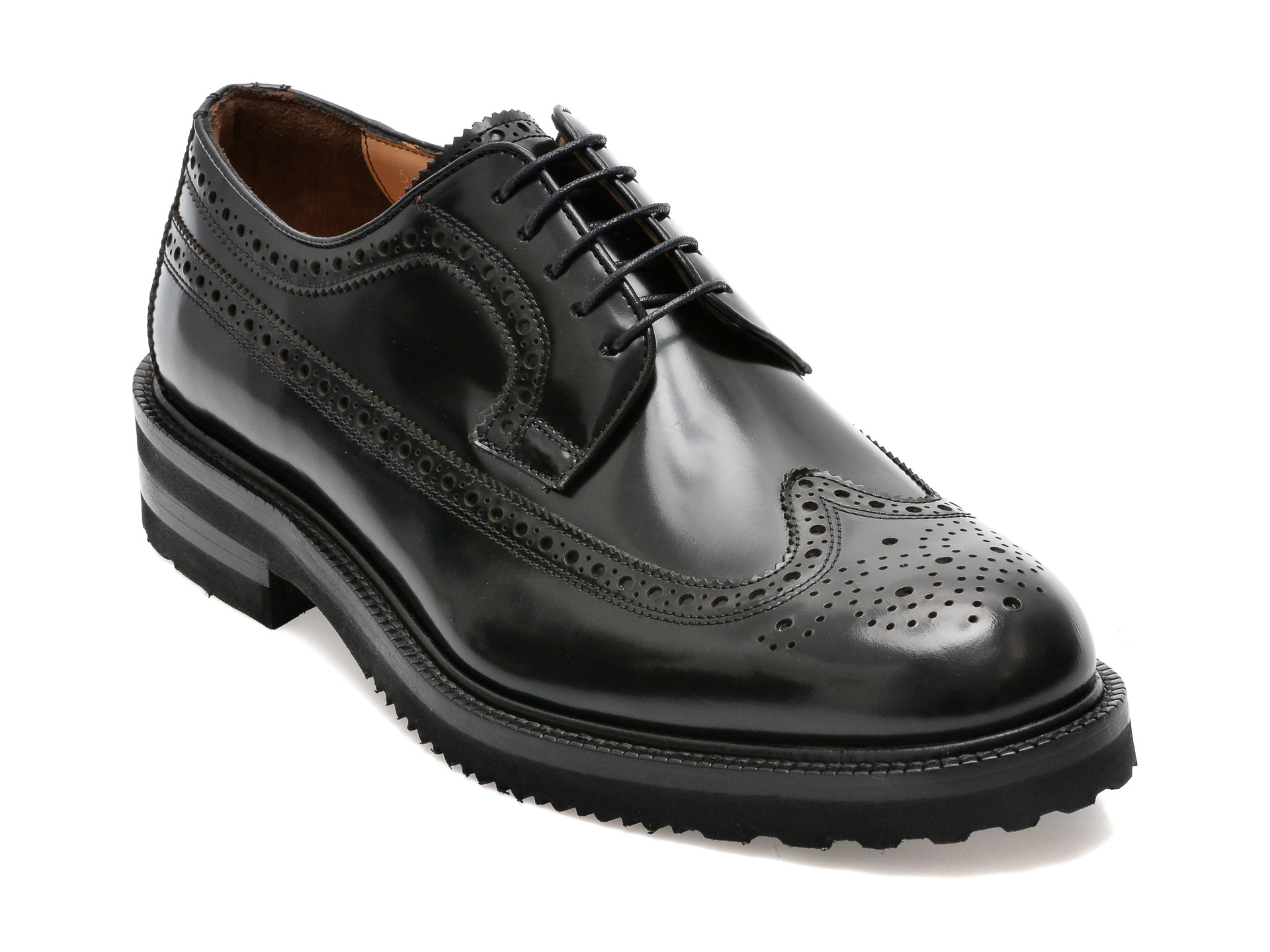 Pantofi EPICA negri, 50234, din piele naturala /barbati/pantofi imagine noua
