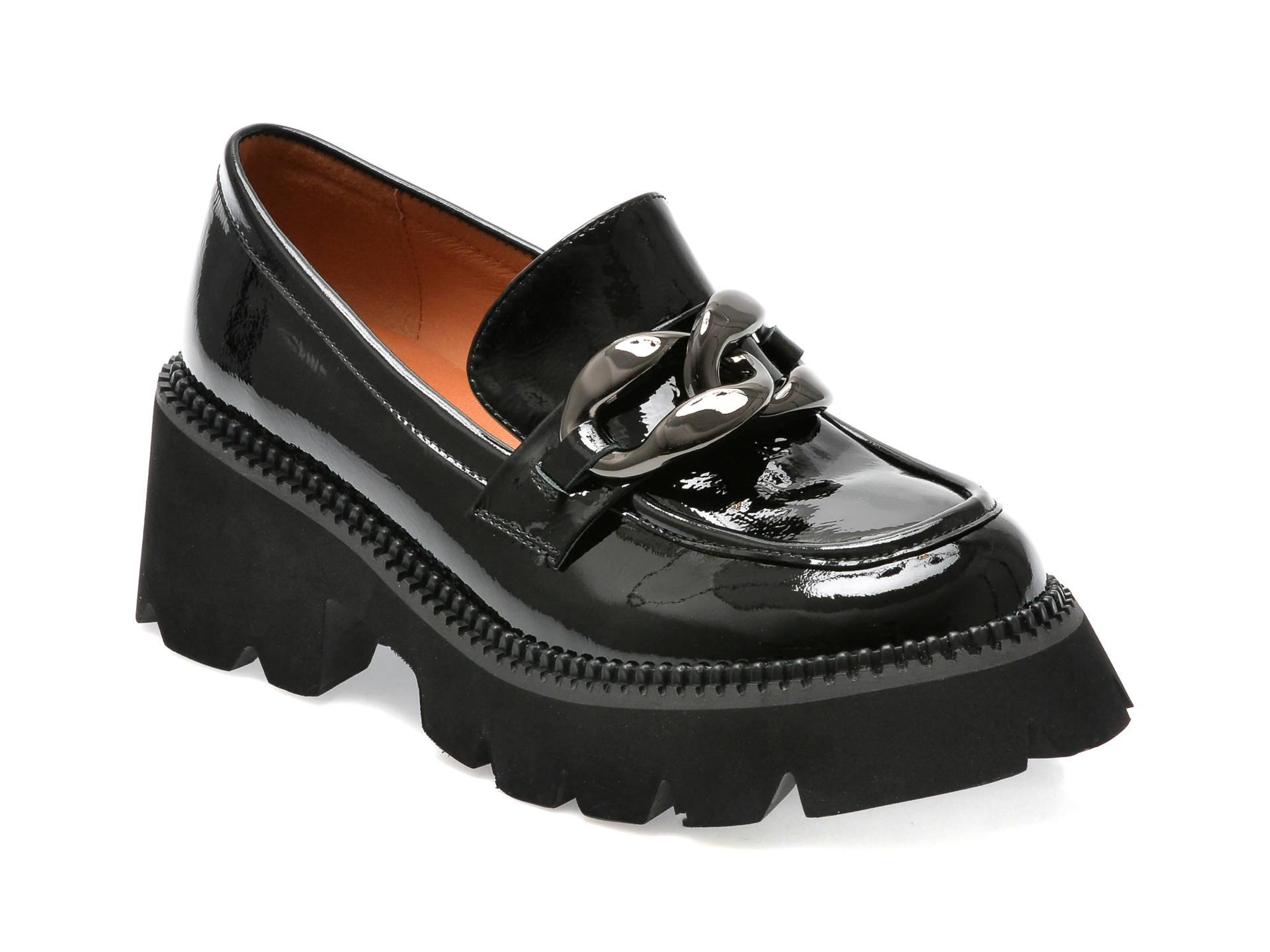 Pantofi EPICA negri, 6080C3, din piele naturala lacuita