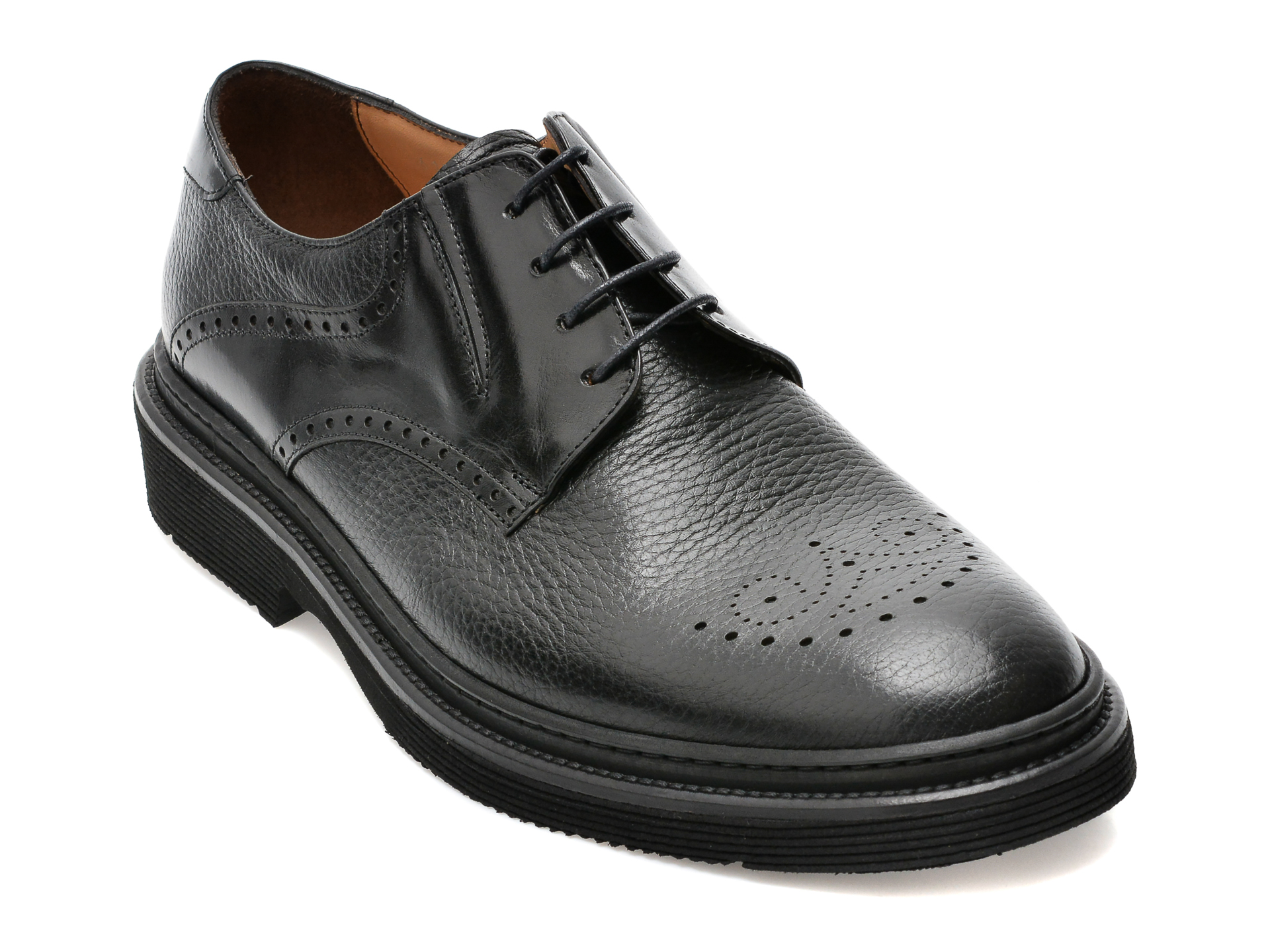 Pantofi EPICA negri, 61722, din piele naturala imagine reduceri black friday 2021 Epica