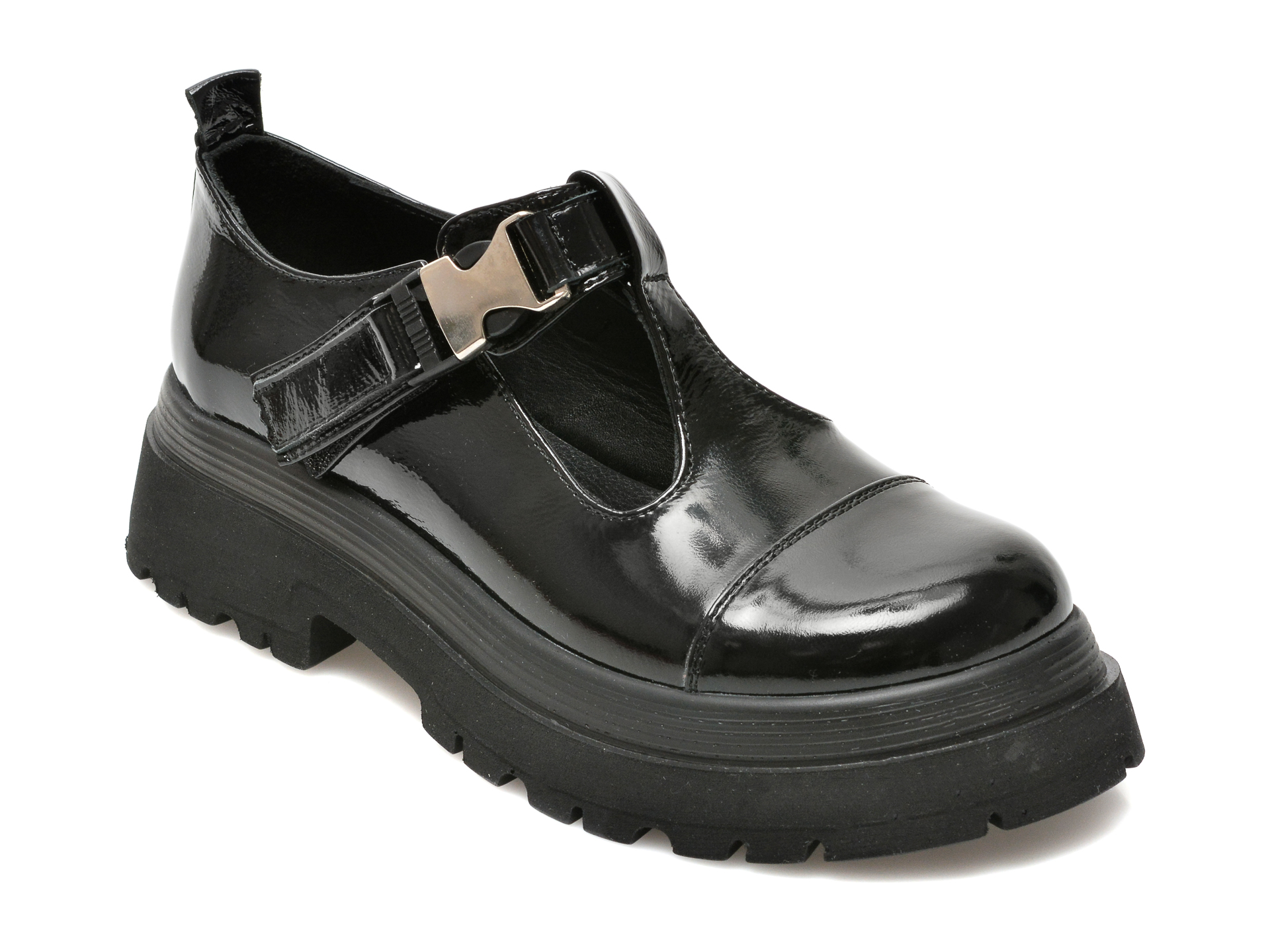Pantofi EPICA negri, 6292732, din piele naturala lacuita Epica