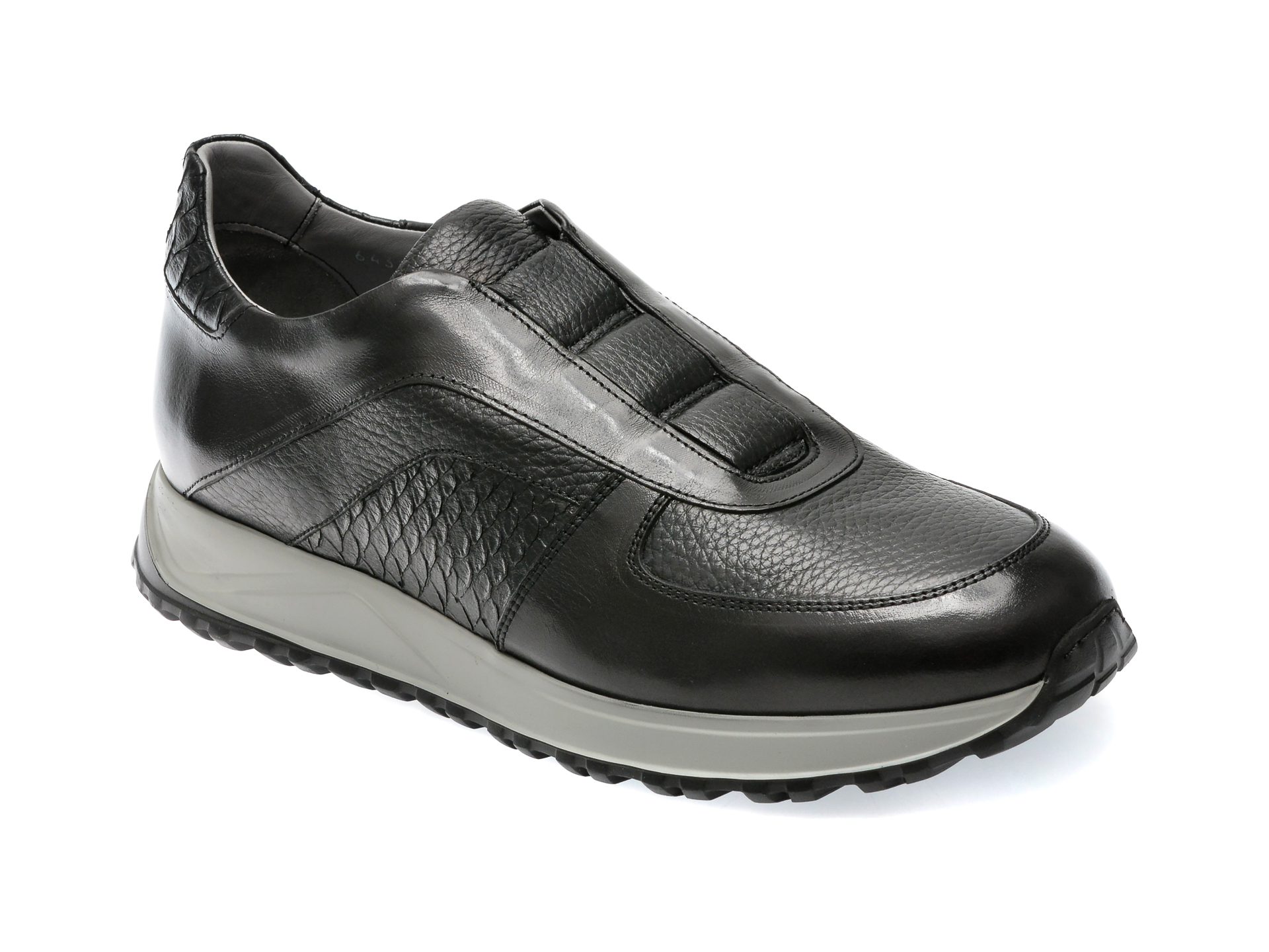 Pantofi EPICA negri, 64315, din piele naturala /barbati/pantofi