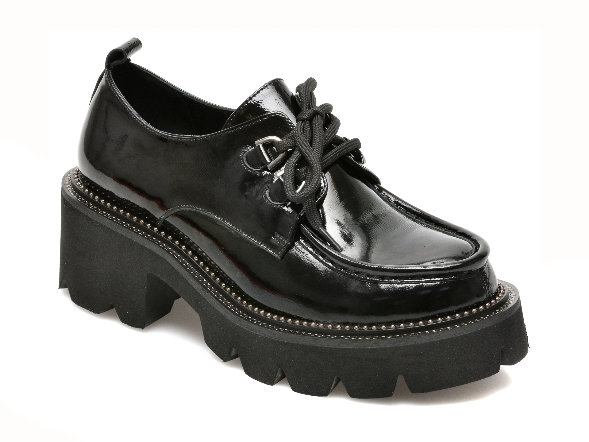 Pantofi EPICA negri, 664011, din piele naturala lacuita Epica