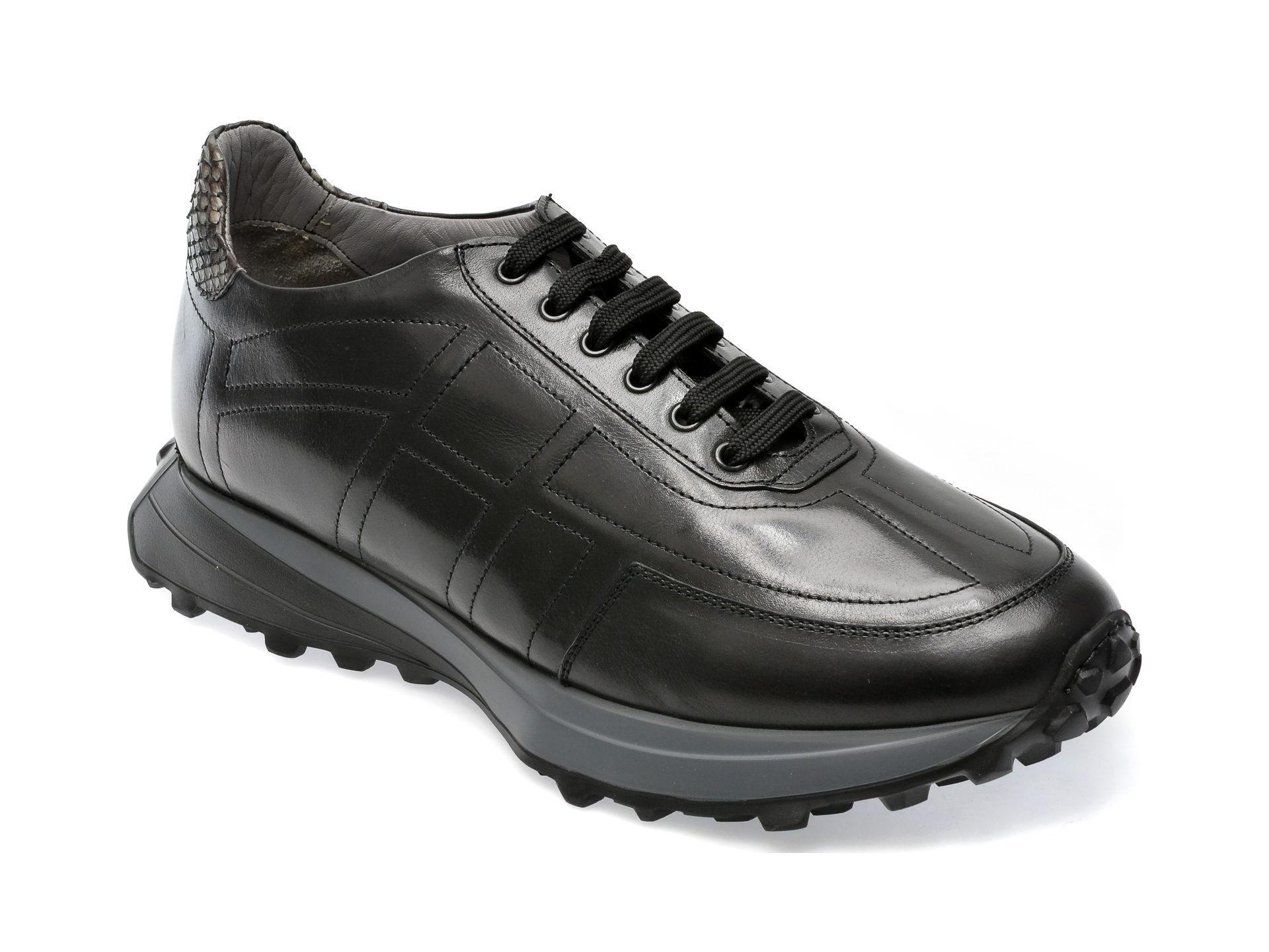 Pantofi EPICA negri, 66709, din piele naturala /barbati/pantofi