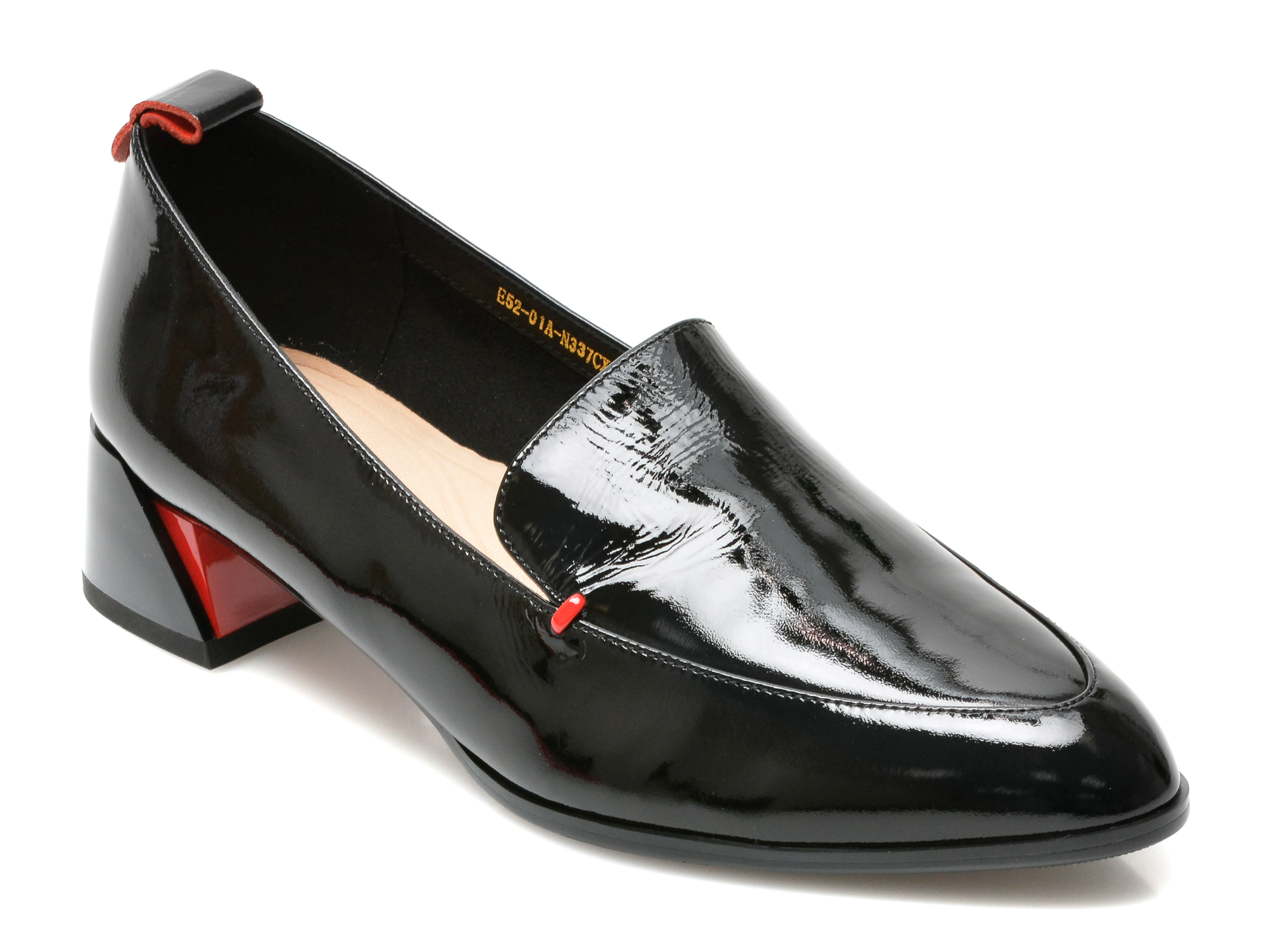 Pantofi EPICA negri, E5201A, din piele naturala lacuita Epica imagine noua