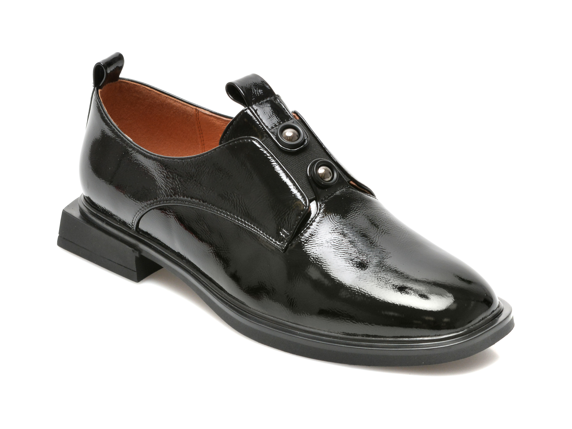 Pantofi EPICA negri, G024, din piele naturala lacuita Epica imagine super redus 2022