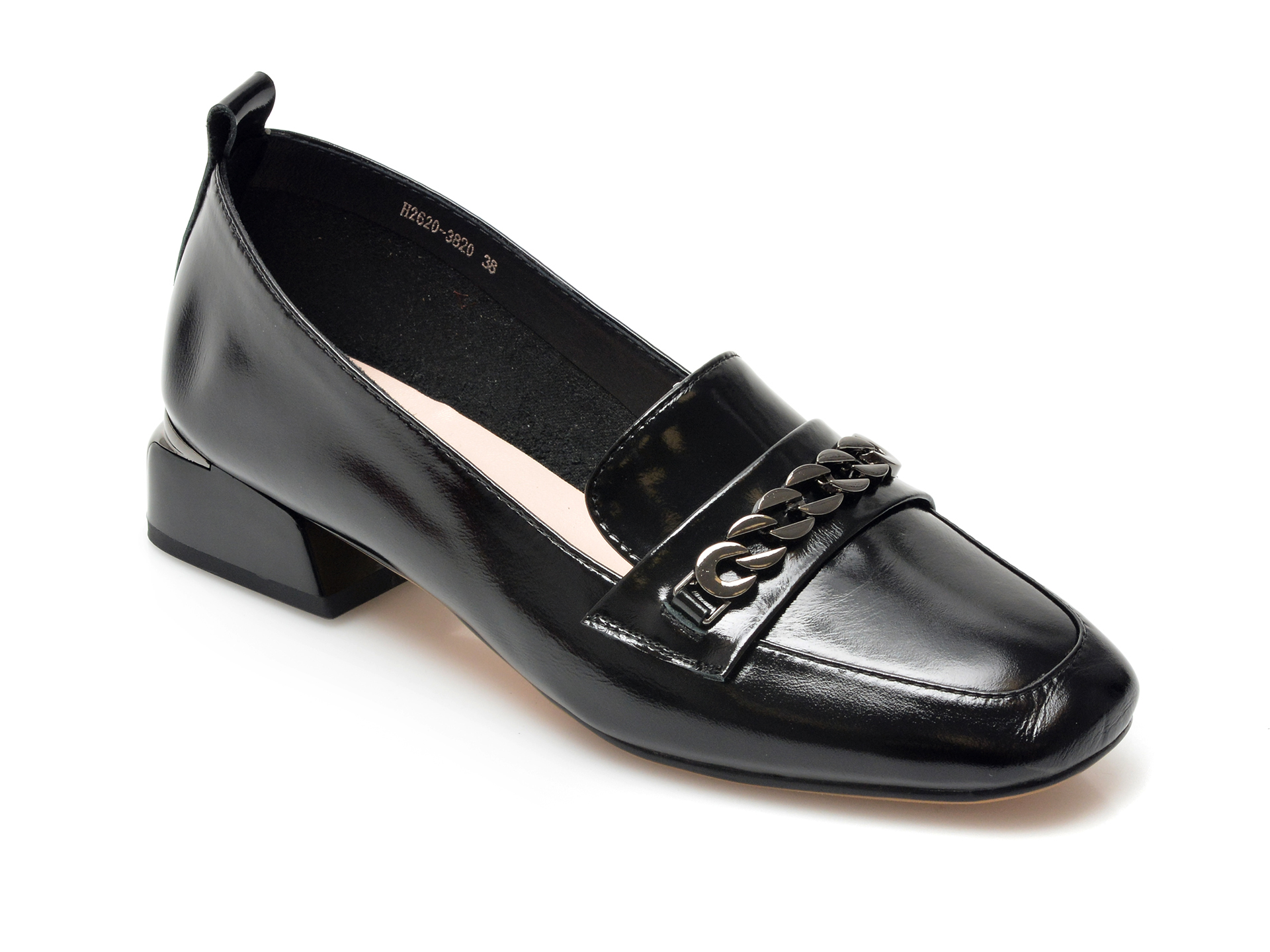 Pantofi EPICA negri, H2620, din piele naturala