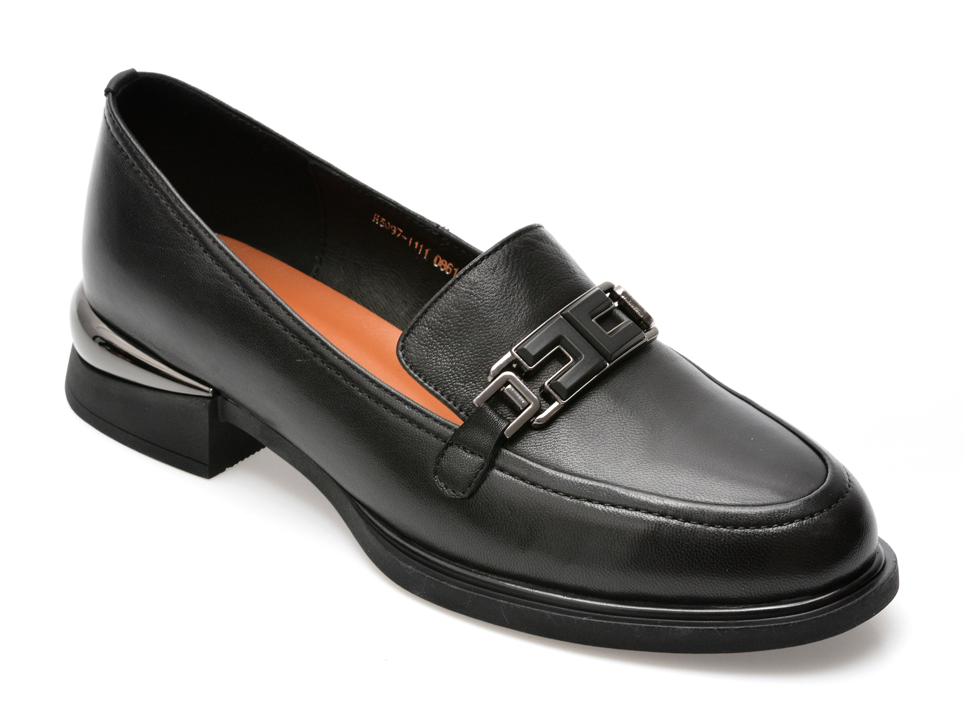 Pantofi EPICA negri, H5097, din piele naturala