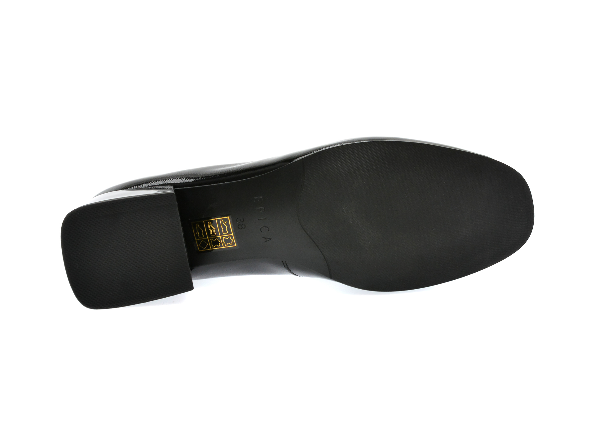 Pantofi EPICA negri, H551343, din piele naturala lacuita