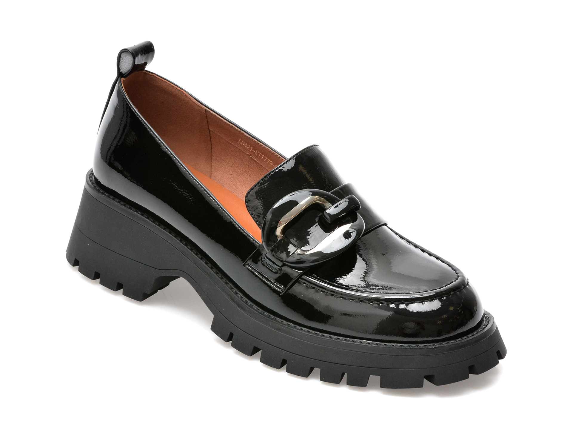 Pantofi EPICA negri, RT1779, din piele naturala lacuita /femei/pantofi