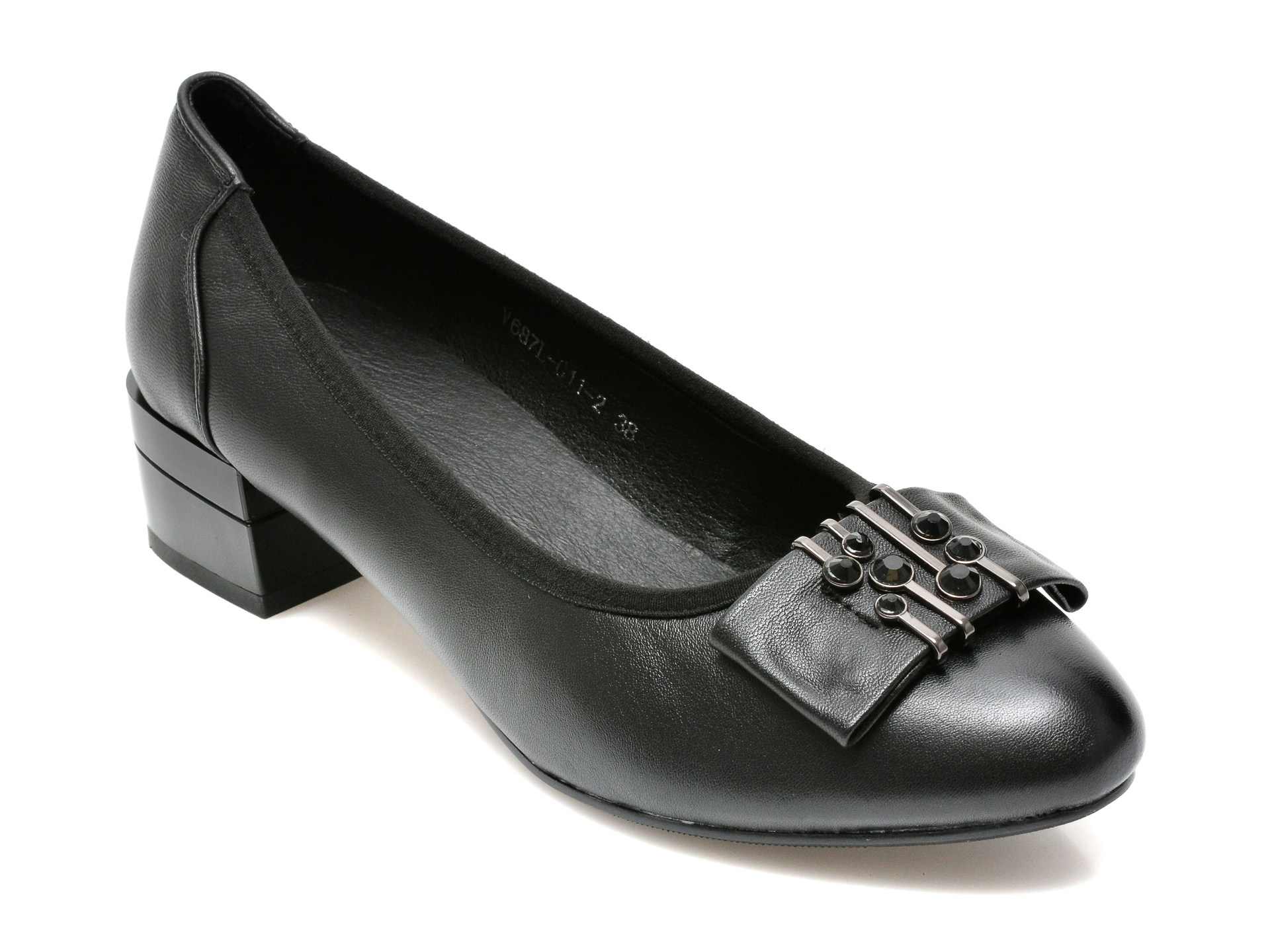 Pantofi EPICA negri, V687L, din piele naturala Epica imagine noua