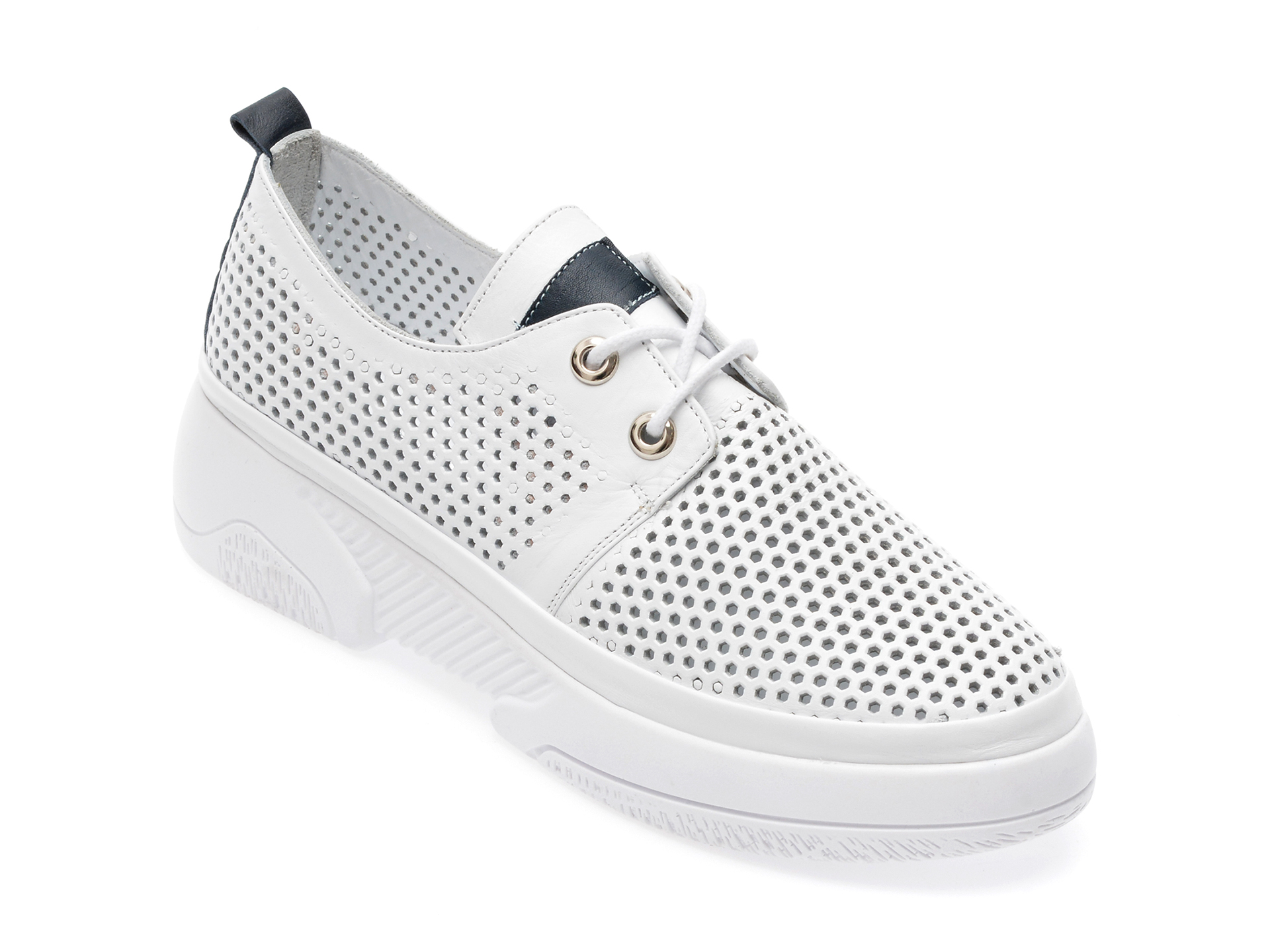 Pantofi EVROMODA albi, 20279, din piele naturala /femei/pantofi imagine noua