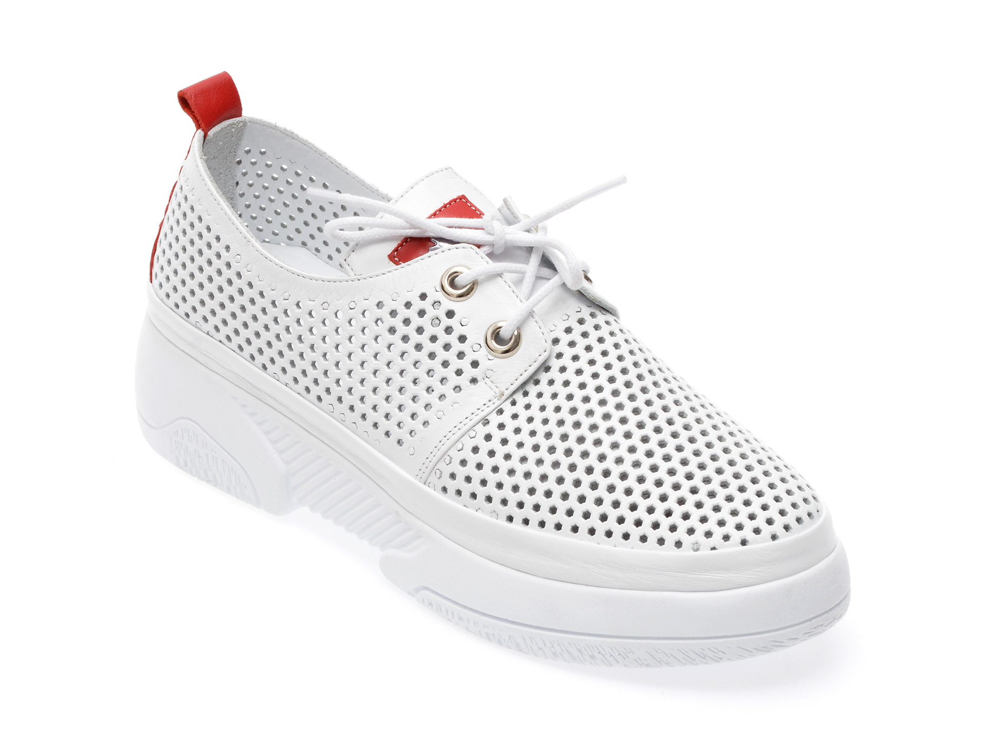 Pantofi EVROMODA albi, 20279, din piele naturala /femei/pantofi