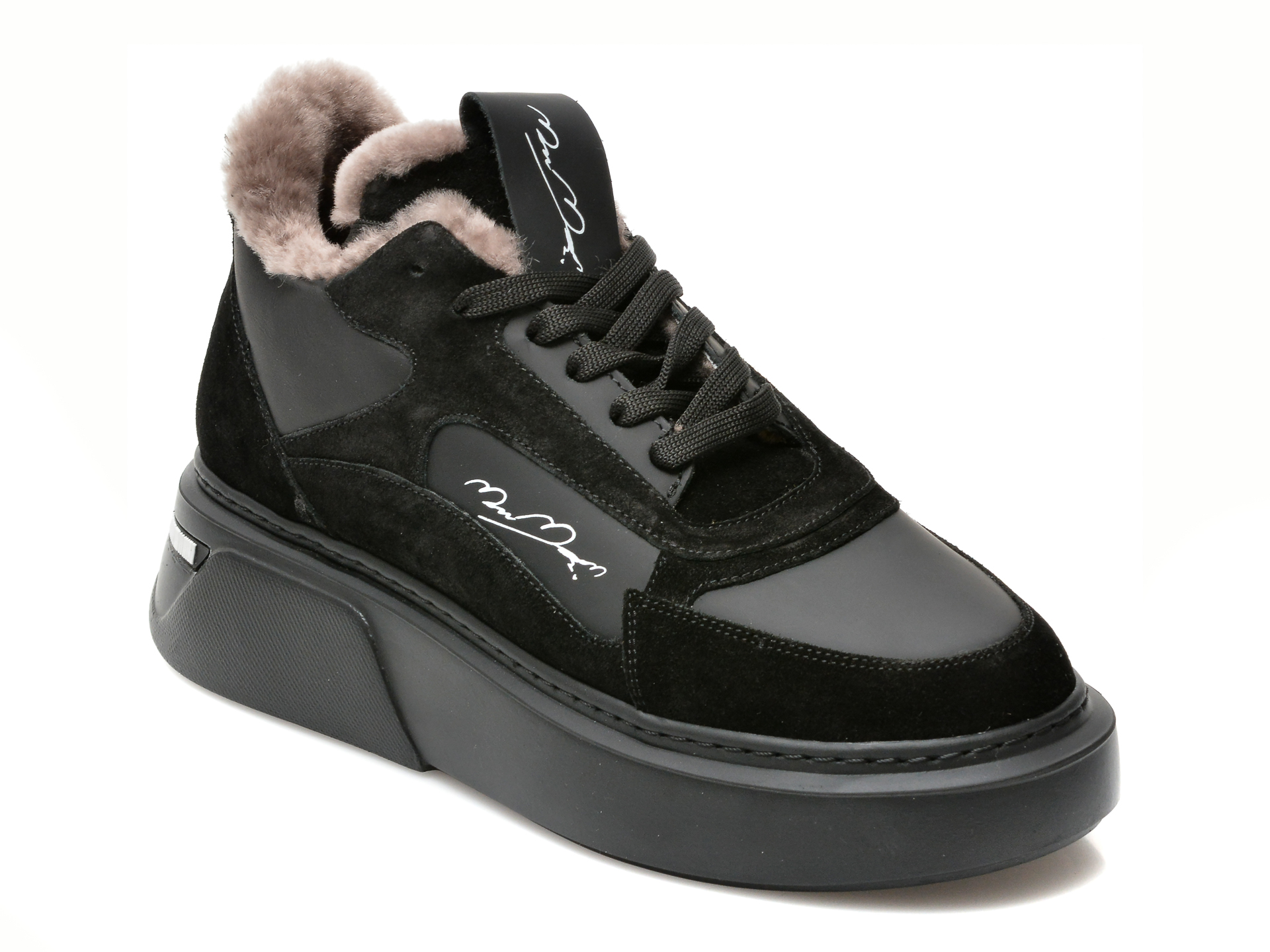 Pantofi EVROMODA negri, 2210, din piele naturala EVROMODA imagine noua