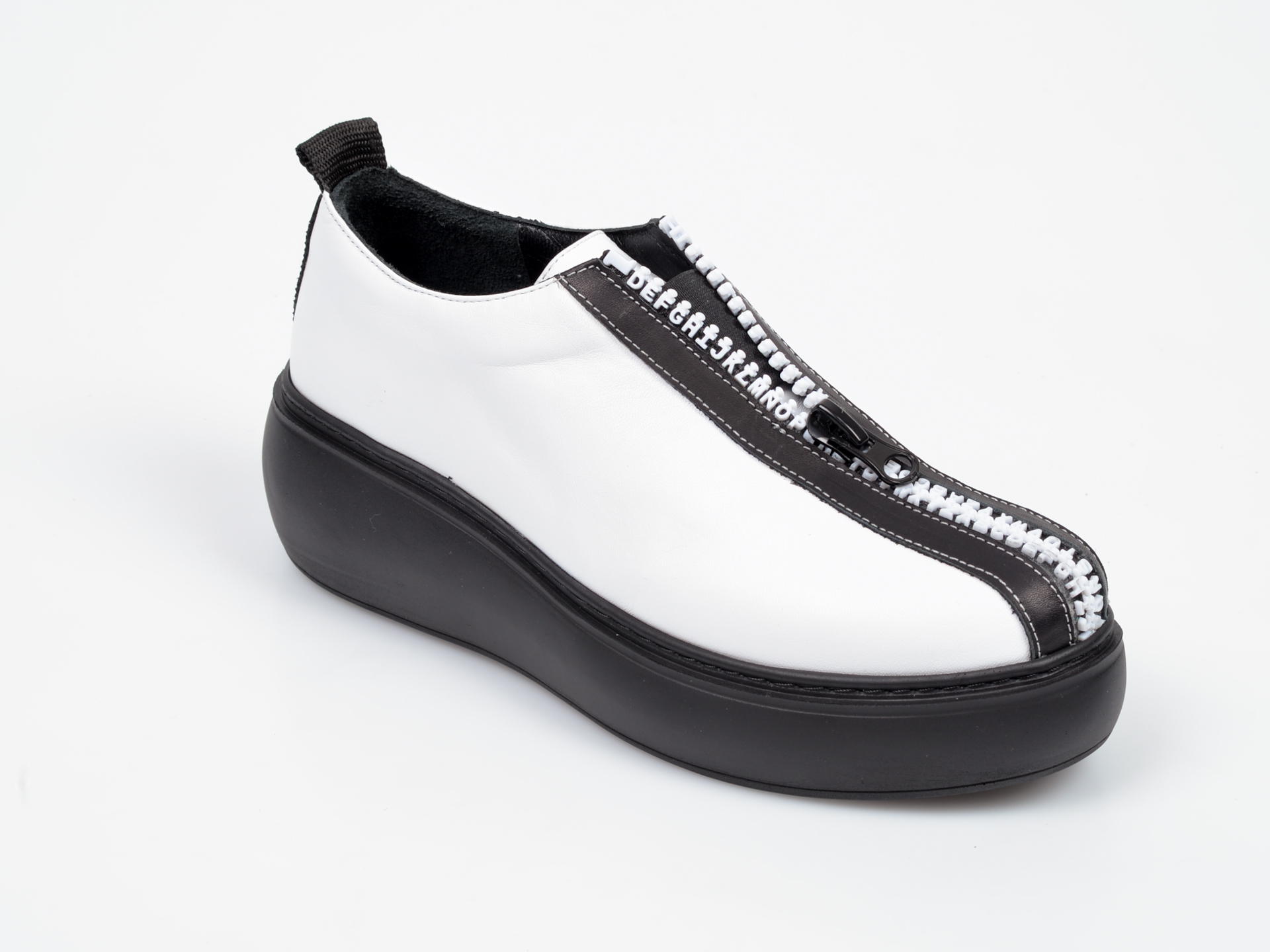 Pantofi FLAVIA PASSINI alb-negru, 285641, din piele naturala