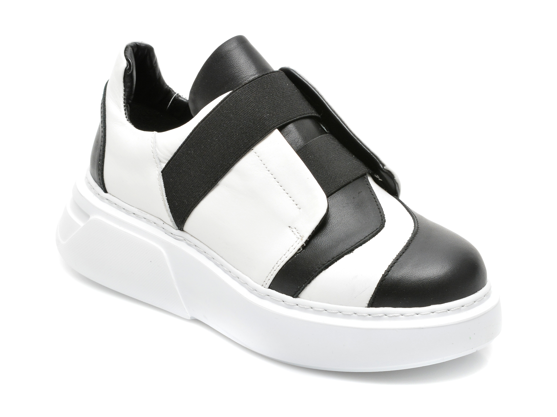 Pantofi FLAVIA PASSINI alb-negru, 292128, din piele naturala Flavia Passini
