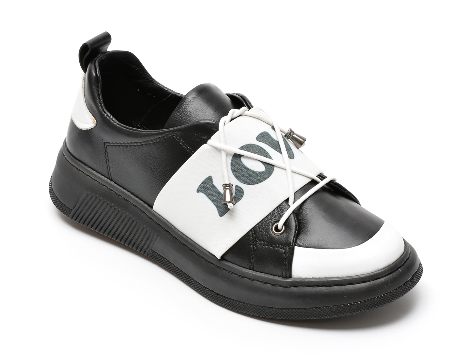 Pantofi FLAVIA PASSINI alb-negru, 713, din piele naturala Flavia Passini