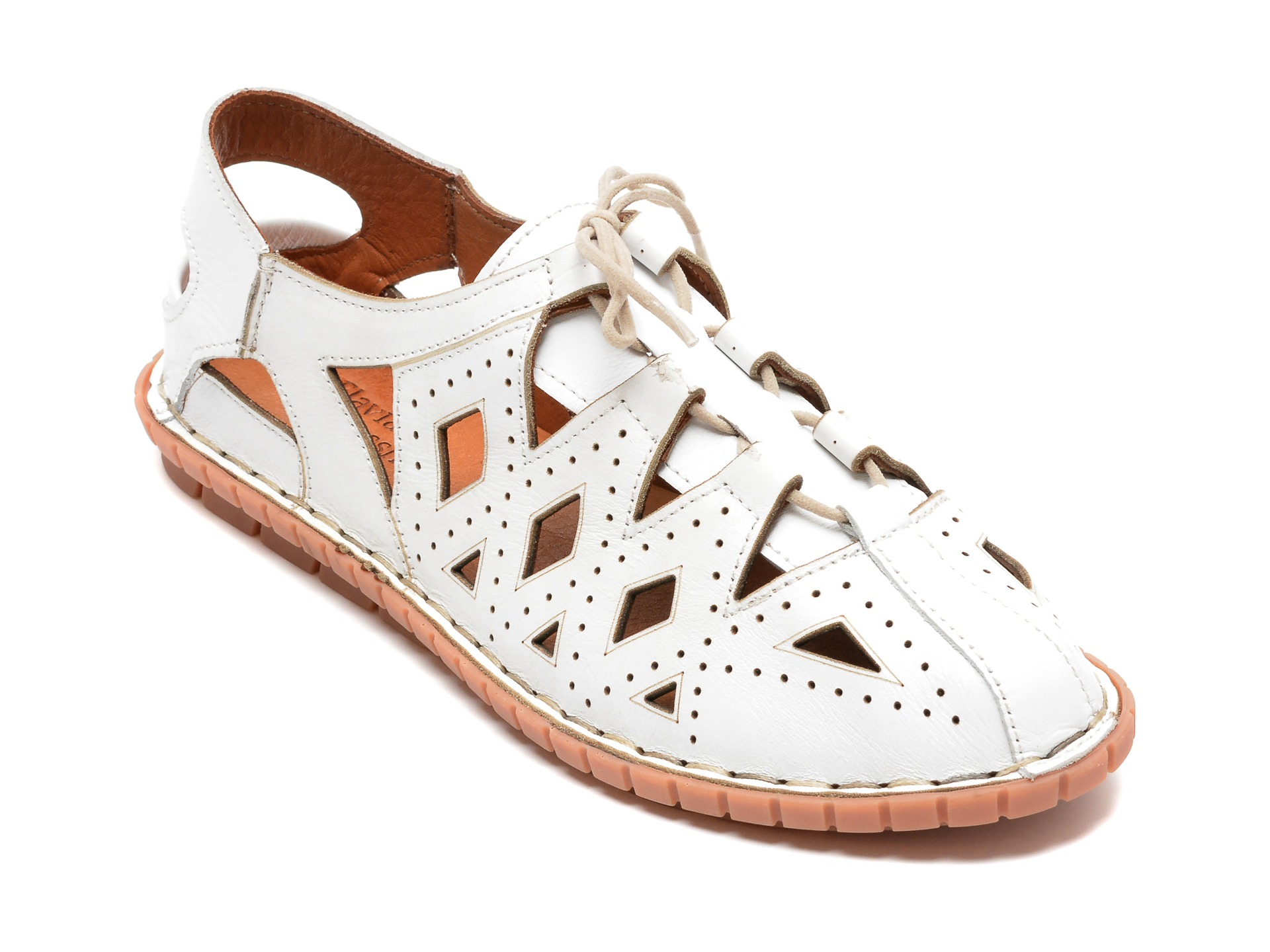 Pantofi FLAVIA PASSINI albi, 1276, din piele naturala