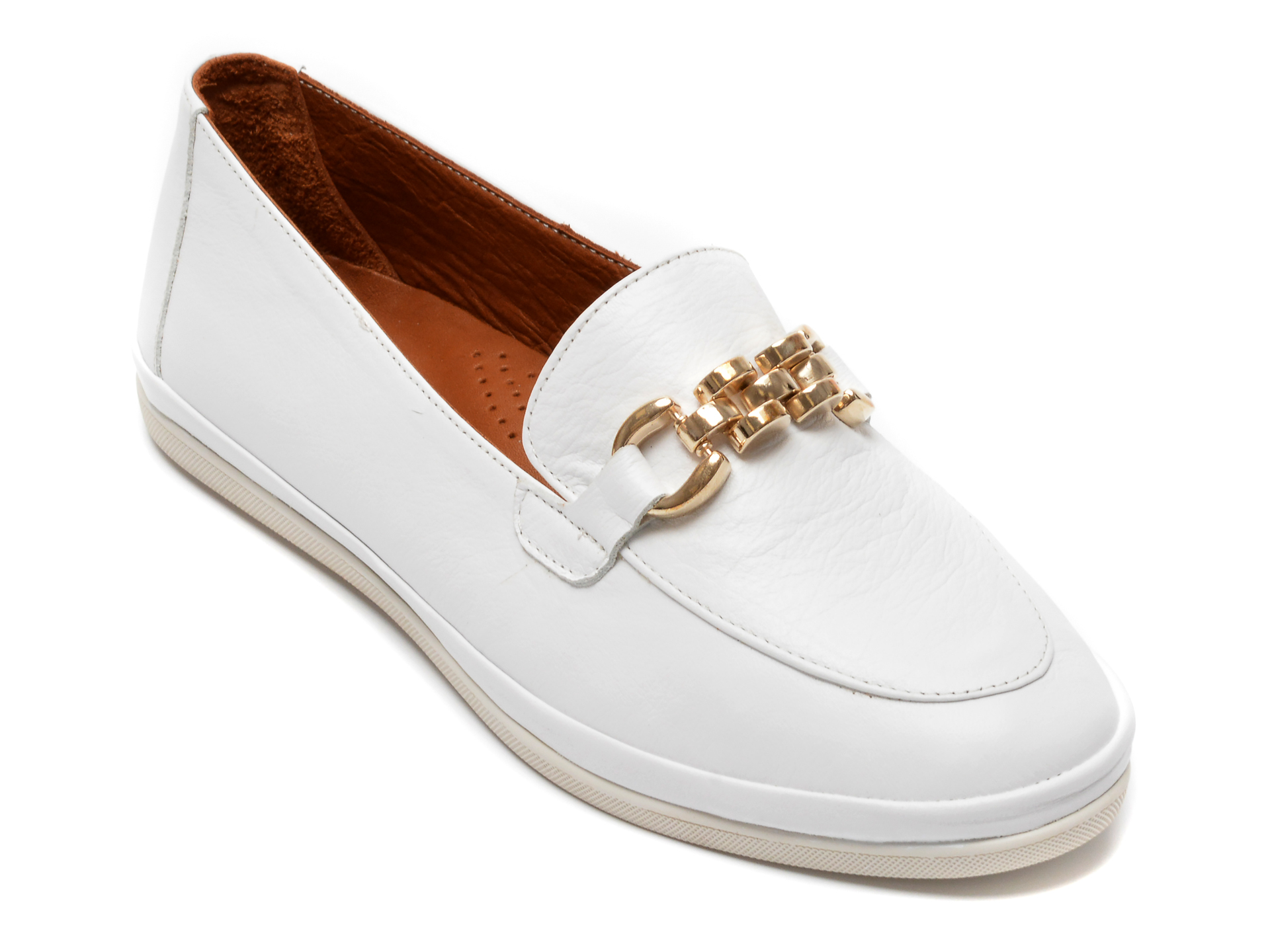 Pantofi FLAVIA PASSINI albi, 1703, din piele naturala