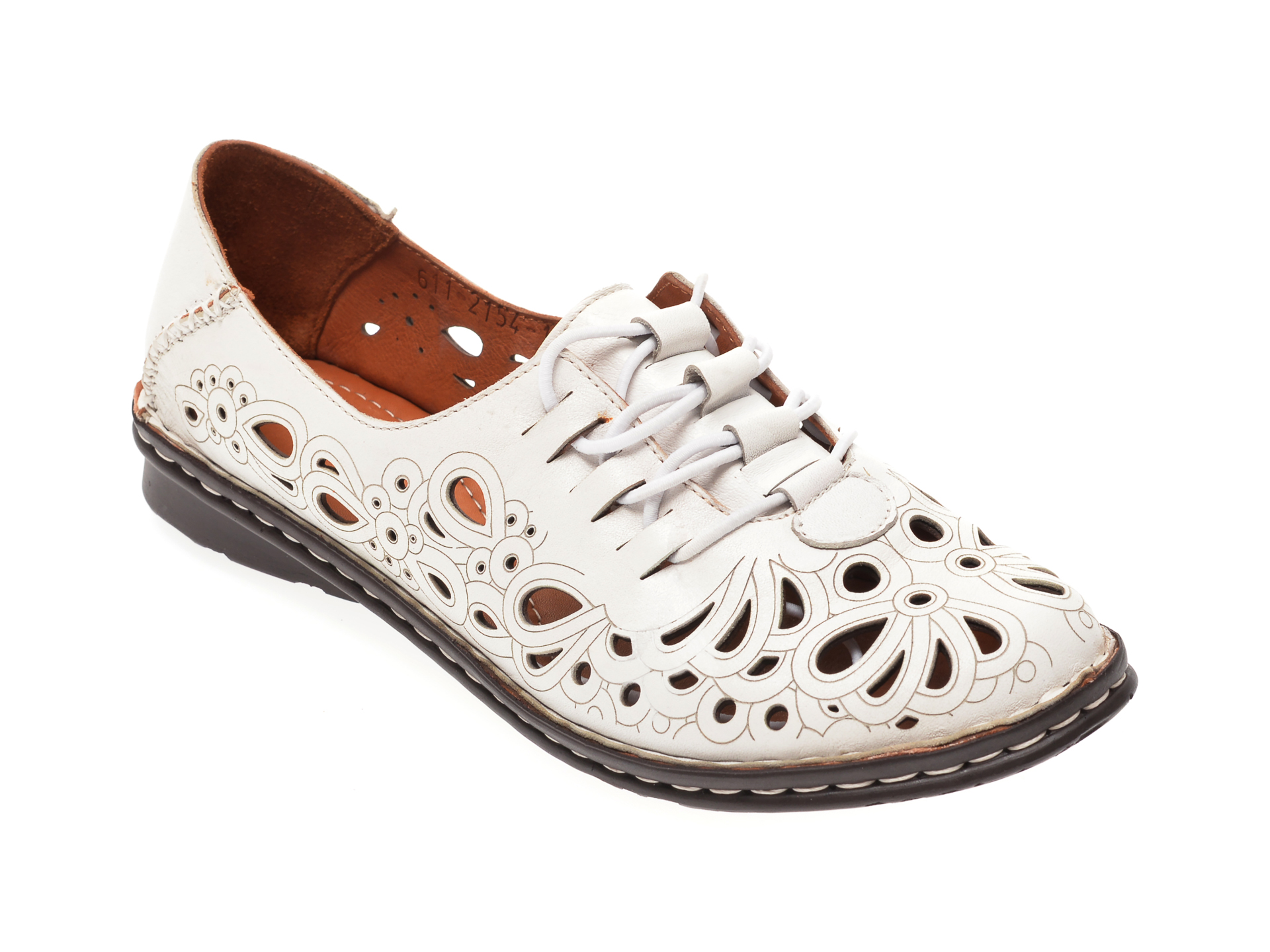 Pantofi FLAVIA PASSINI albi, 21541, din piele naturala
