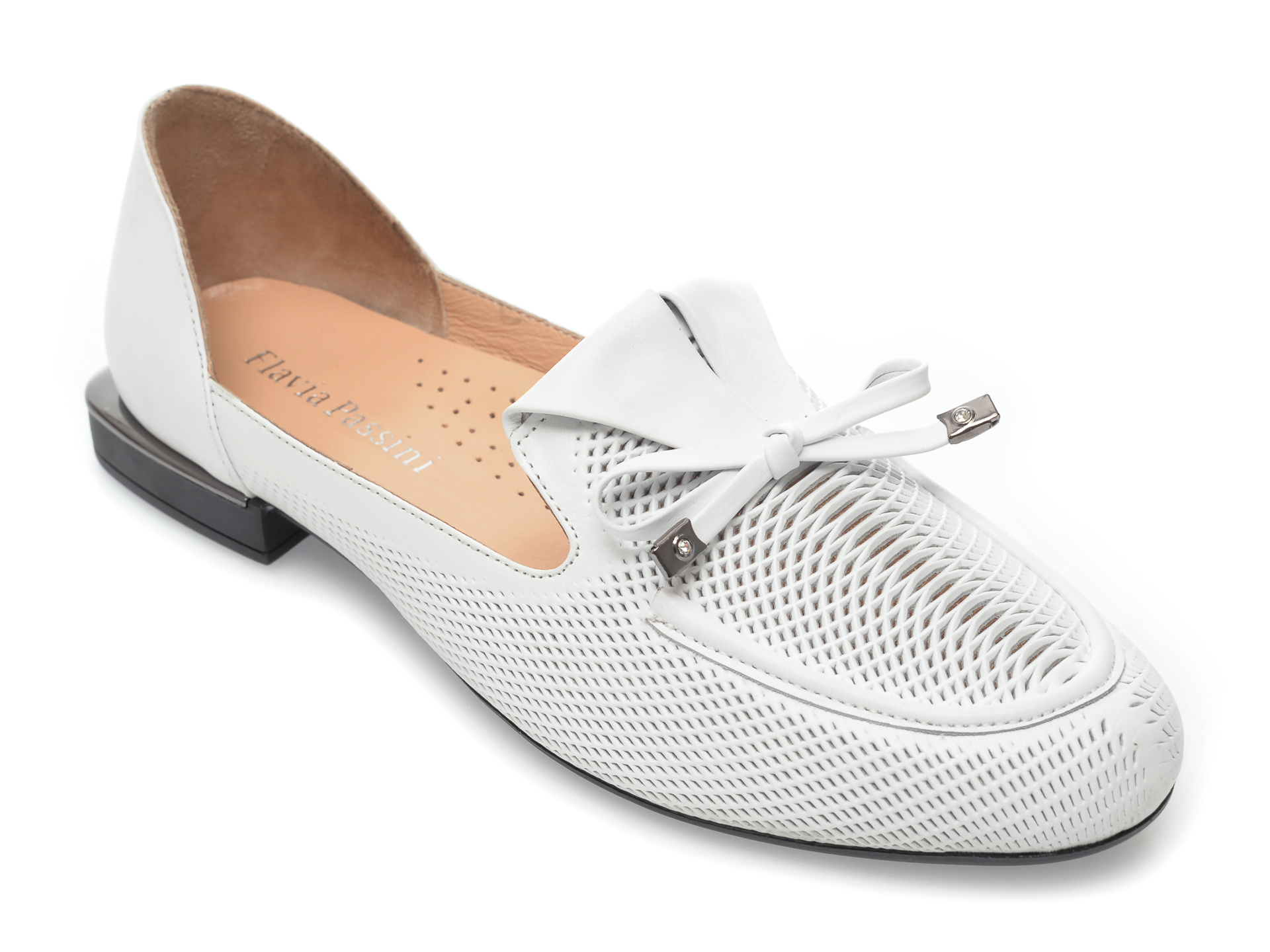 Pantofi FLAVIA PASSINI albi, 5233, din piele naturala