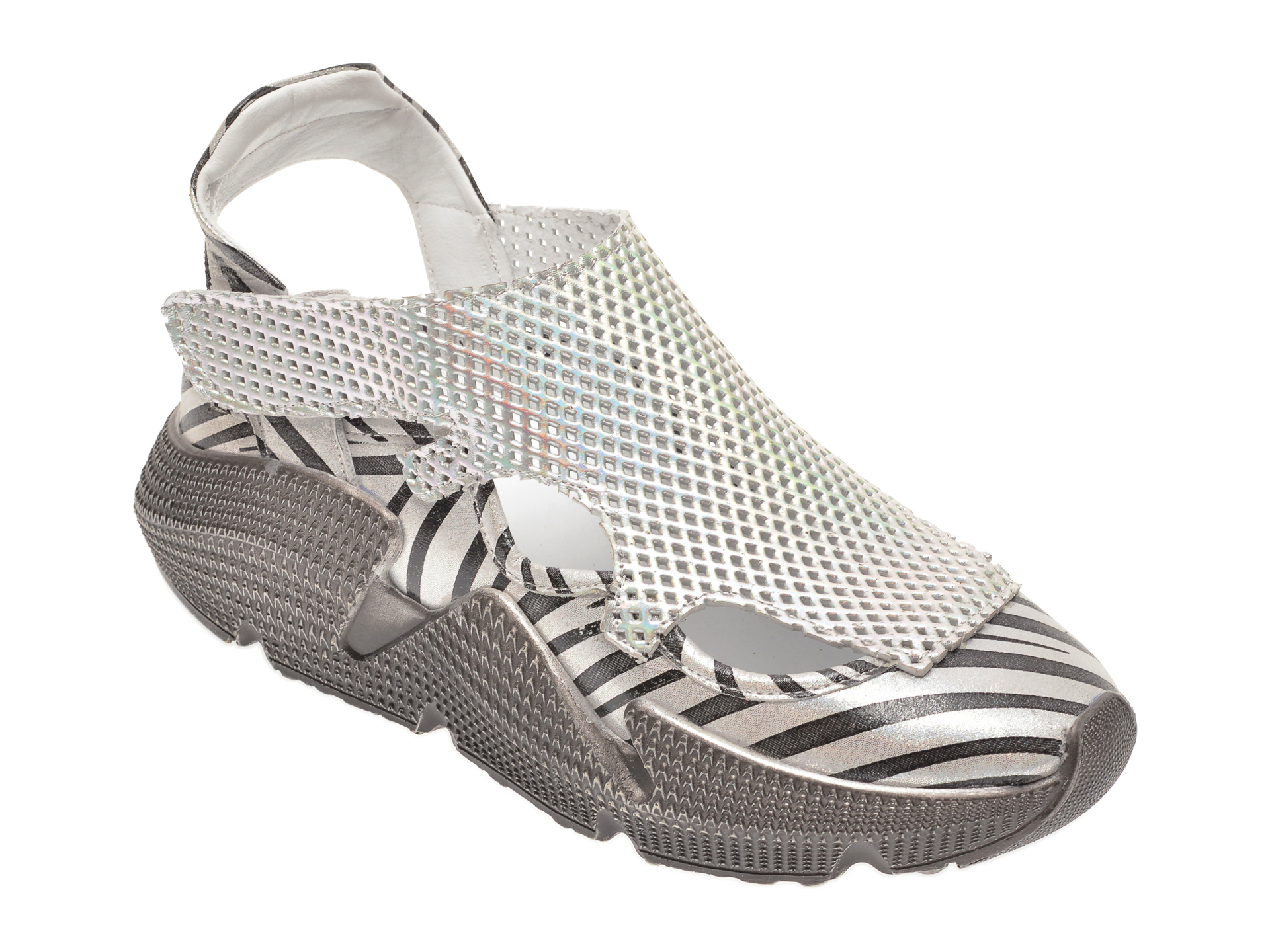 Pantofi FLAVIA PASSINI argintii, 135P74, din piele naturala