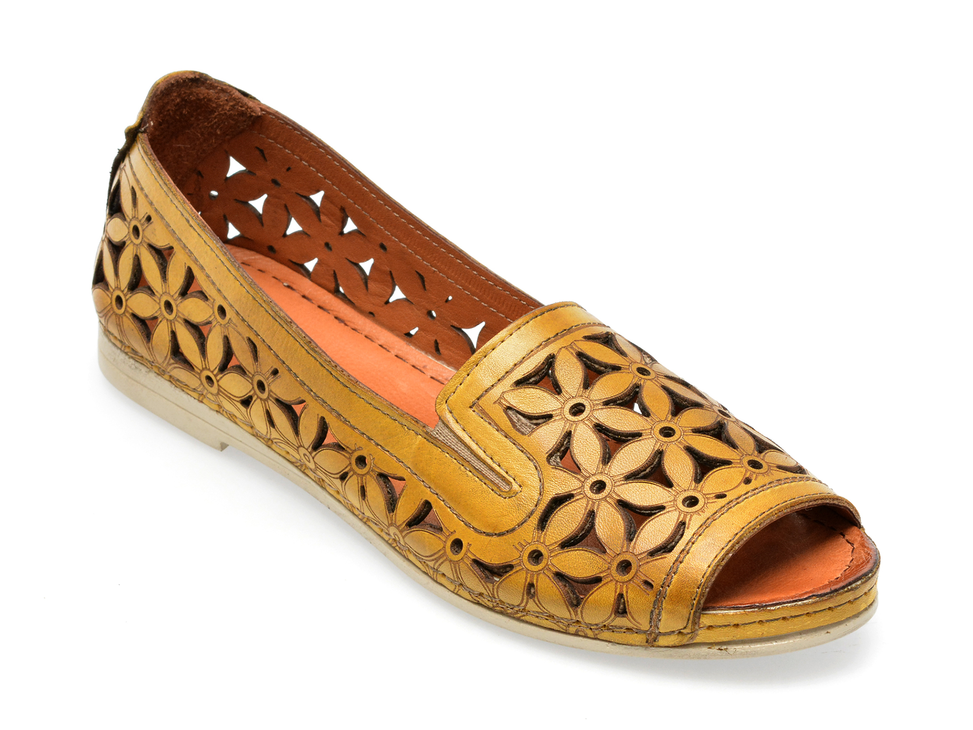 Pantofi FLAVIA PASSINI galbeni, 1105, din piele naturala