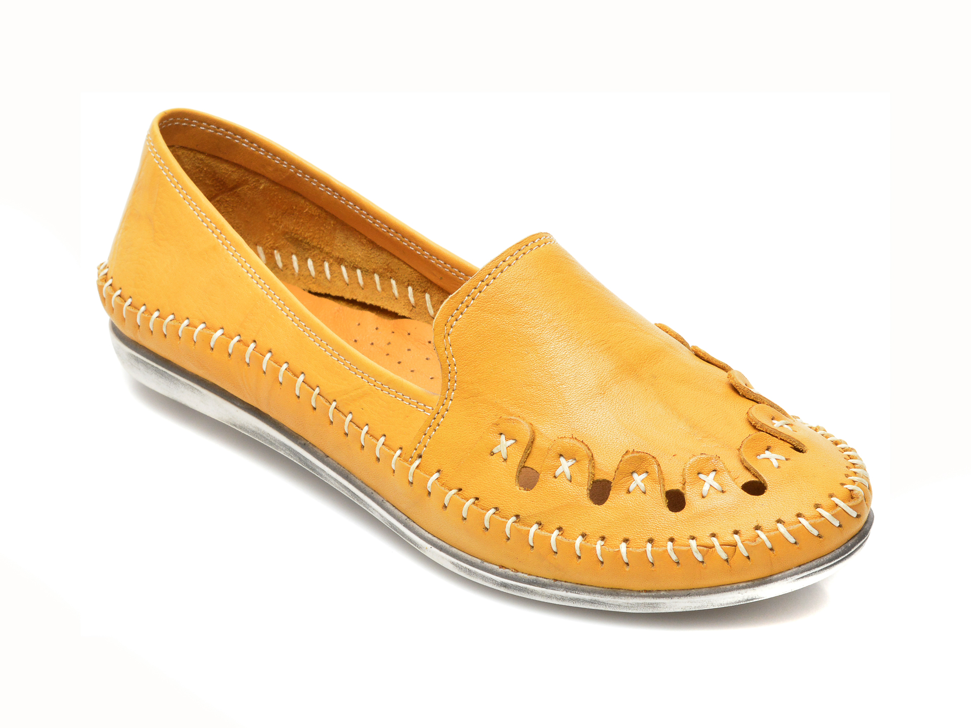 Pantofi FLAVIA PASSINI galbeni, 429, din piele naturala Flavia Passini Flavia Passini