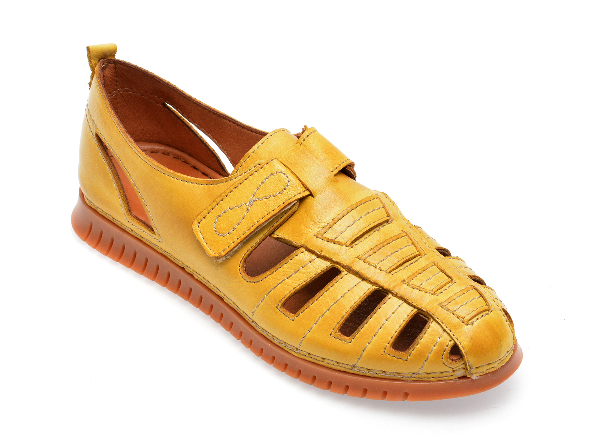 Pantofi FLAVIA PASSINI galbeni, 5103, din piele naturala