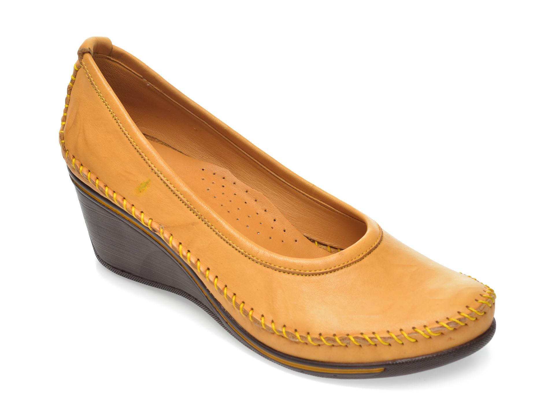 Pantofi FLAVIA PASSINI galbeni, ARS134, din piele naturala Flavia Passini