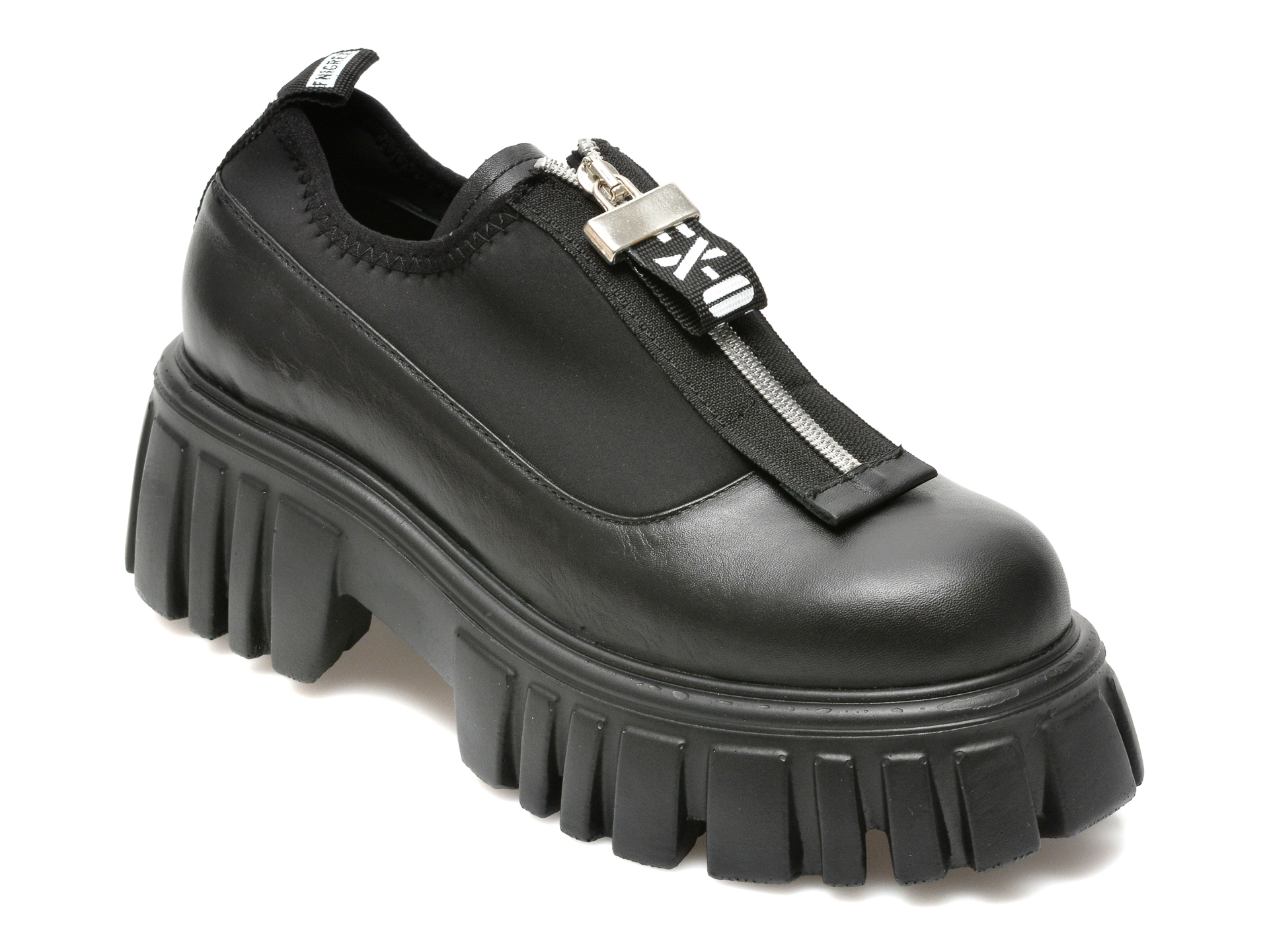 Pantofi FLAVIA PASSINI negri, 211200, din material textil si piele naturala Flavia Passini imagine super redus 2022
